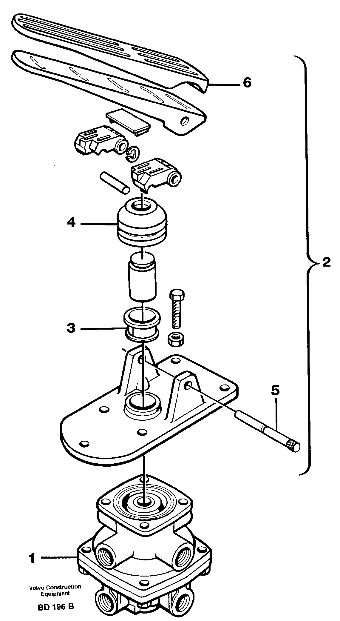 Схема запчастей Volvo A30 VOLVO BM VOLVO BM A30 - 5284 Footbrake valve 