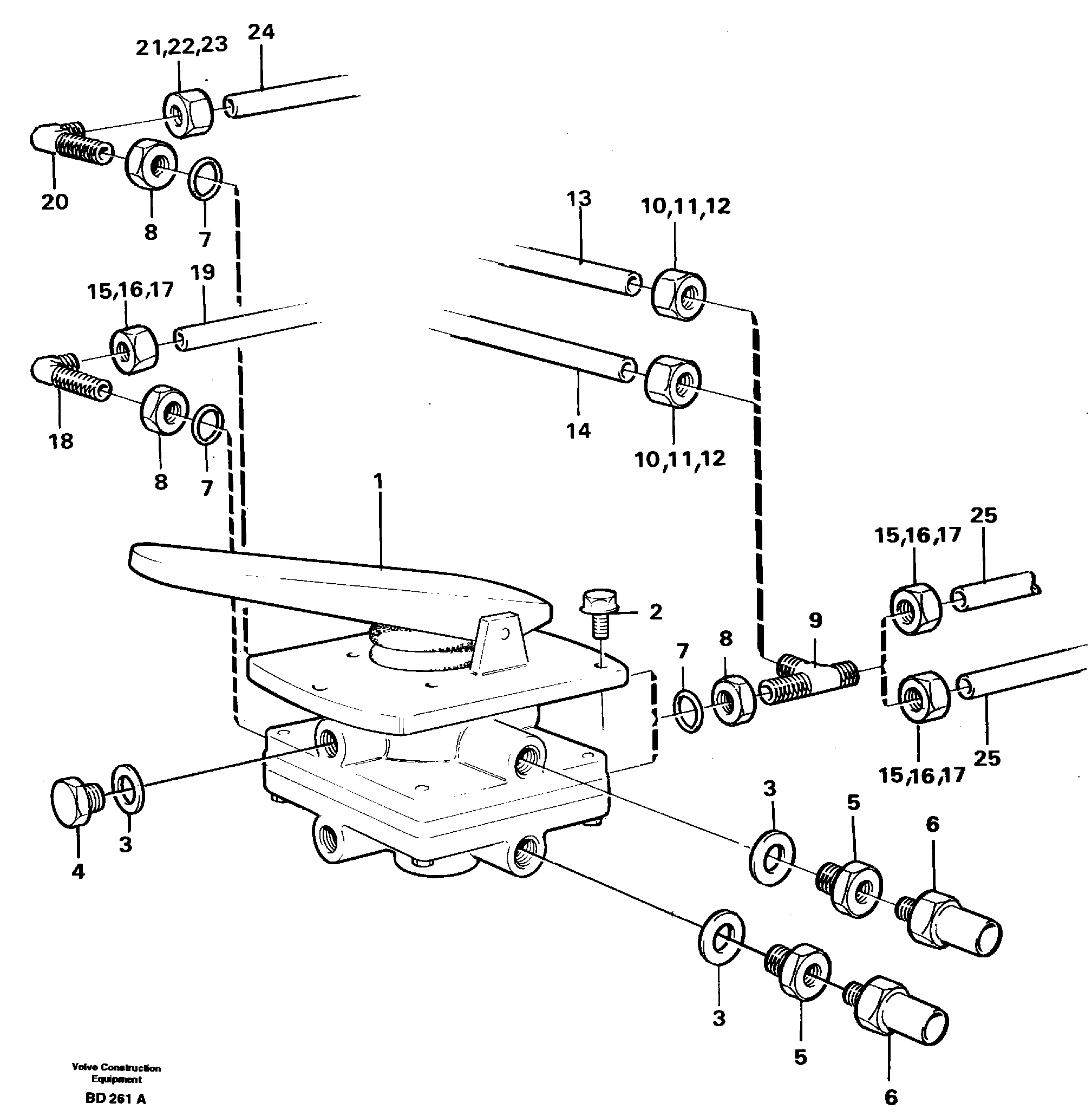 Схема запчастей Volvo A30 VOLVO BM VOLVO BM A30 - 65451 Footbrake valve with mountings 