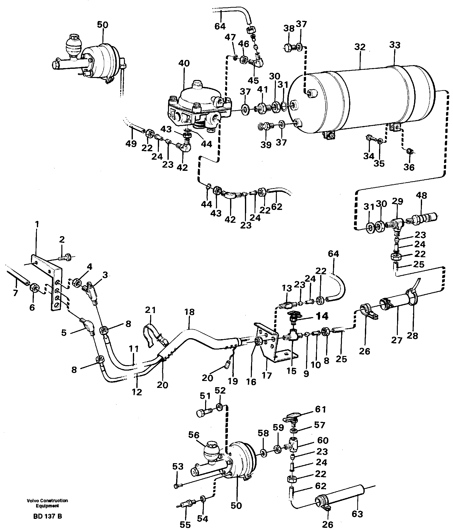 Схема запчастей Volvo A30 VOLVO BM VOLVO BM A30 - 89688 Brake system, trailer 