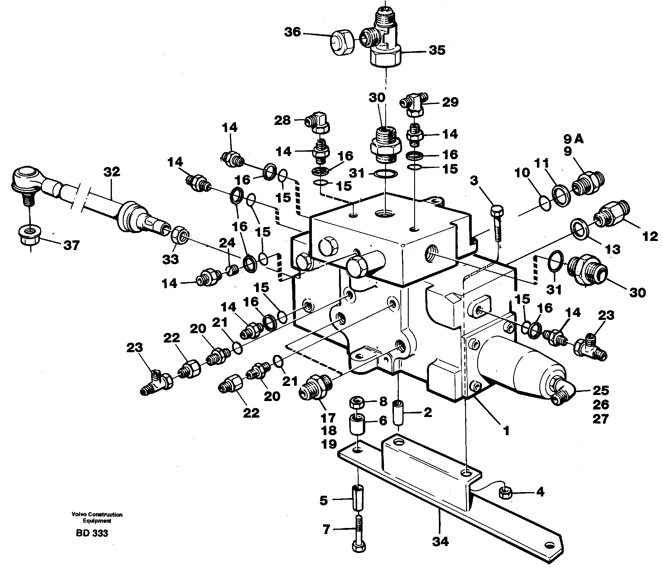 Схема запчастей Volvo A30 VOLVO BM VOLVO BM A30 - 23058 Control valve with fitting parts 