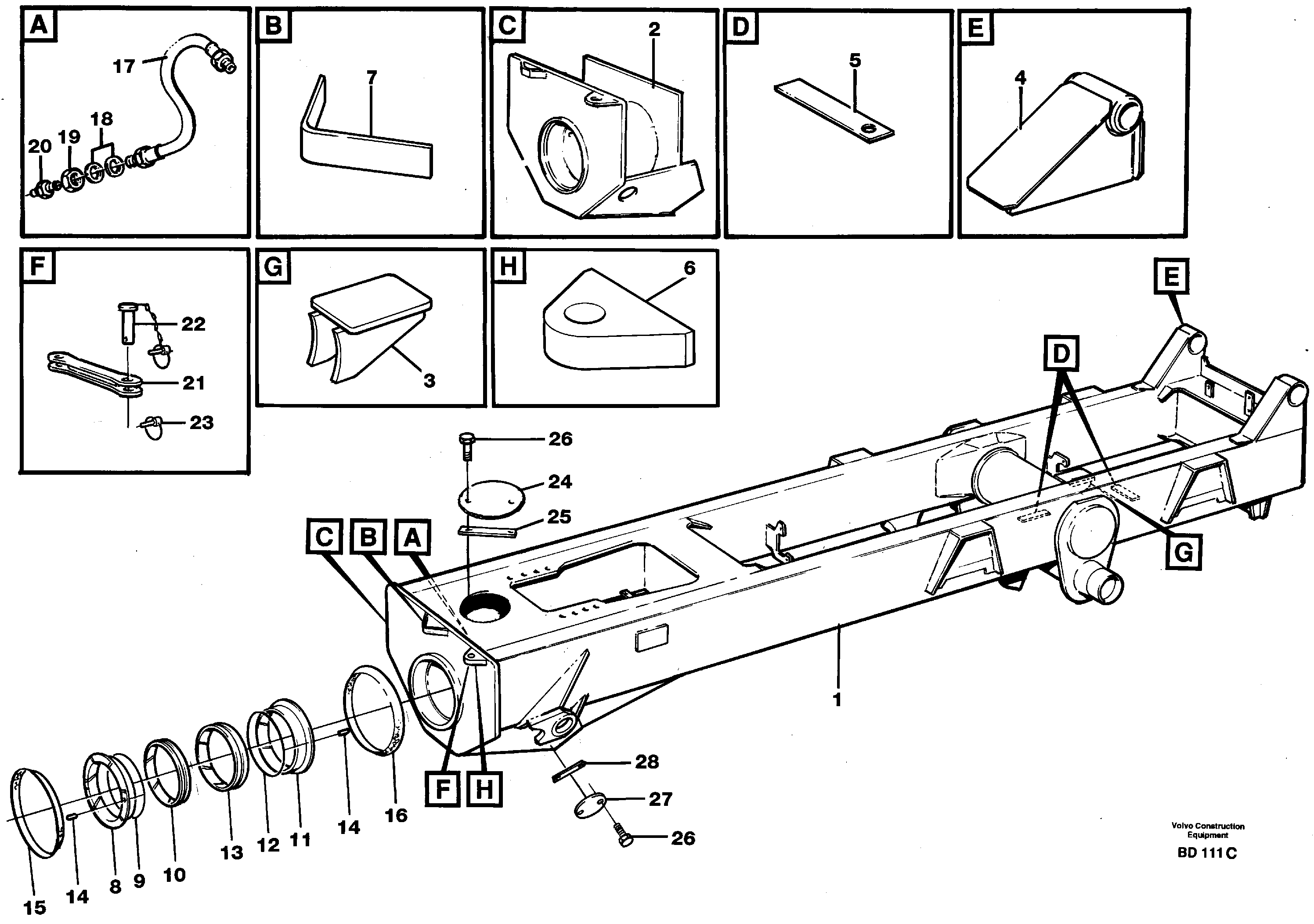 Схема запчастей Volvo A30 VOLVO BM VOLVO BM A30 - 62310 Frame, rear 
