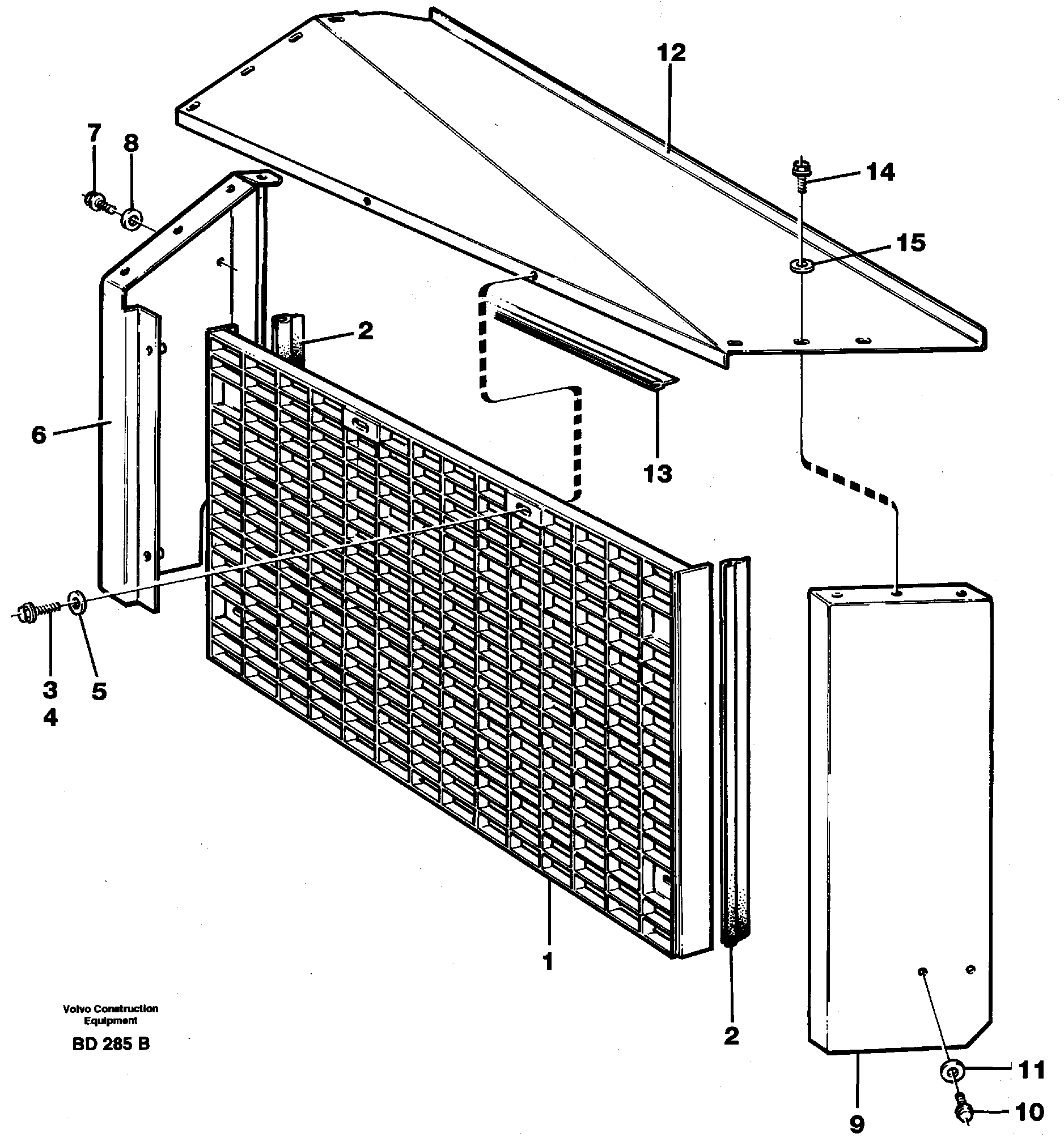 Схема запчастей Volvo A30 VOLVO BM VOLVO BM A30 - 32126 Решетка радиатора 