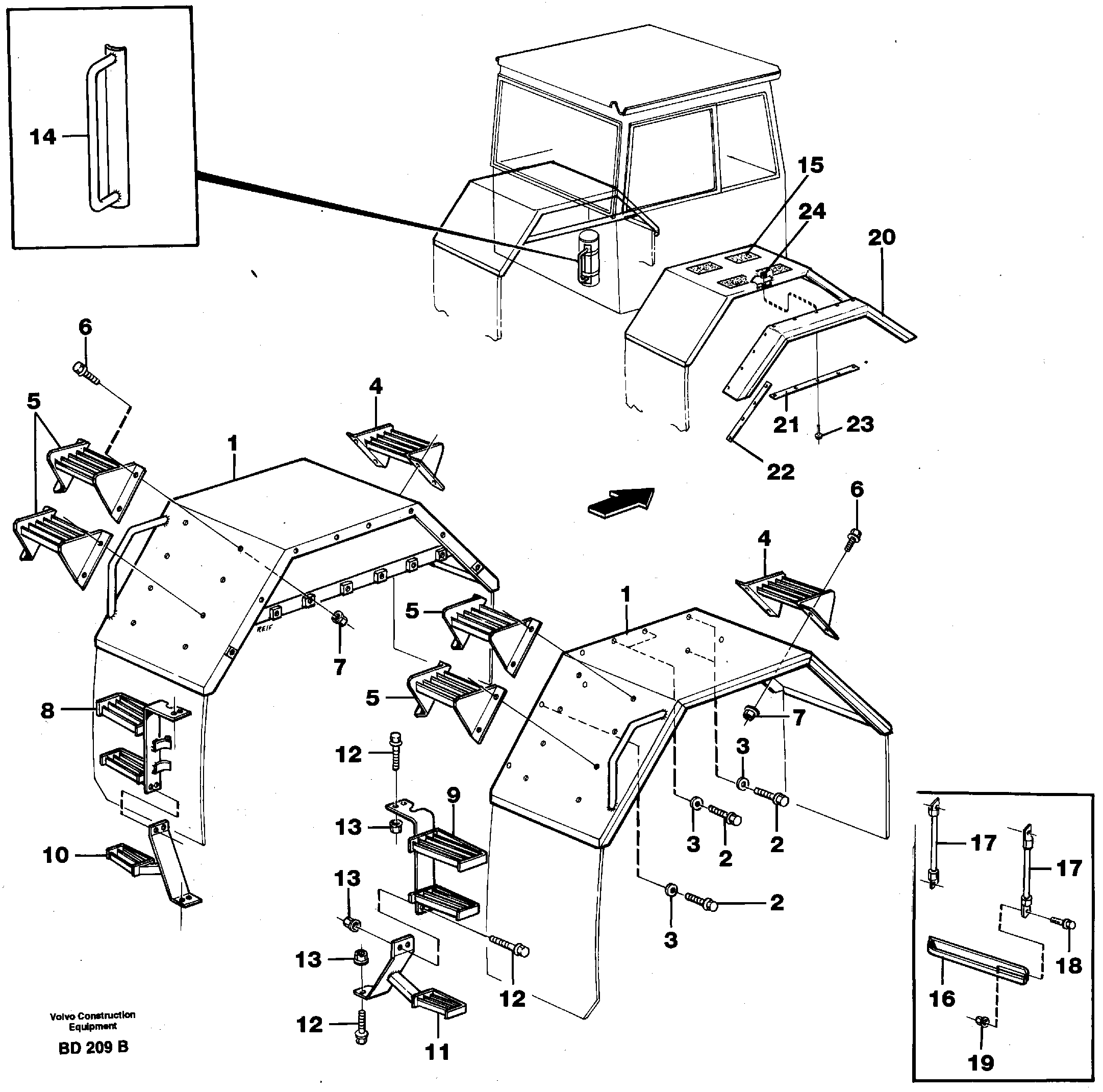 Схема запчастей Volvo A30 VOLVO BM VOLVO BM A30 - 86402 Mudguards and step 