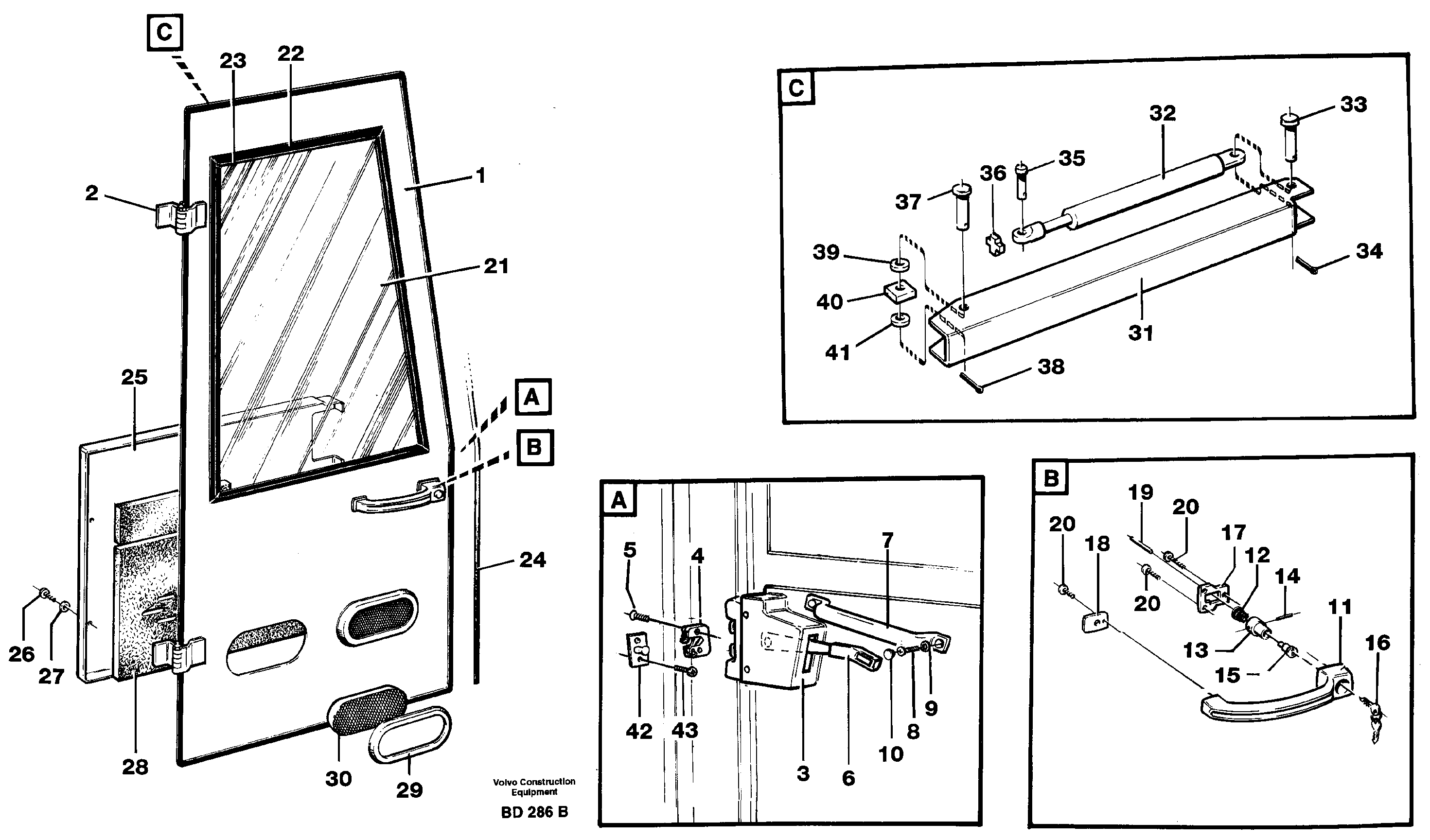 Схема запчастей Volvo A30 VOLVO BM VOLVO BM A30 - 20713 Door 