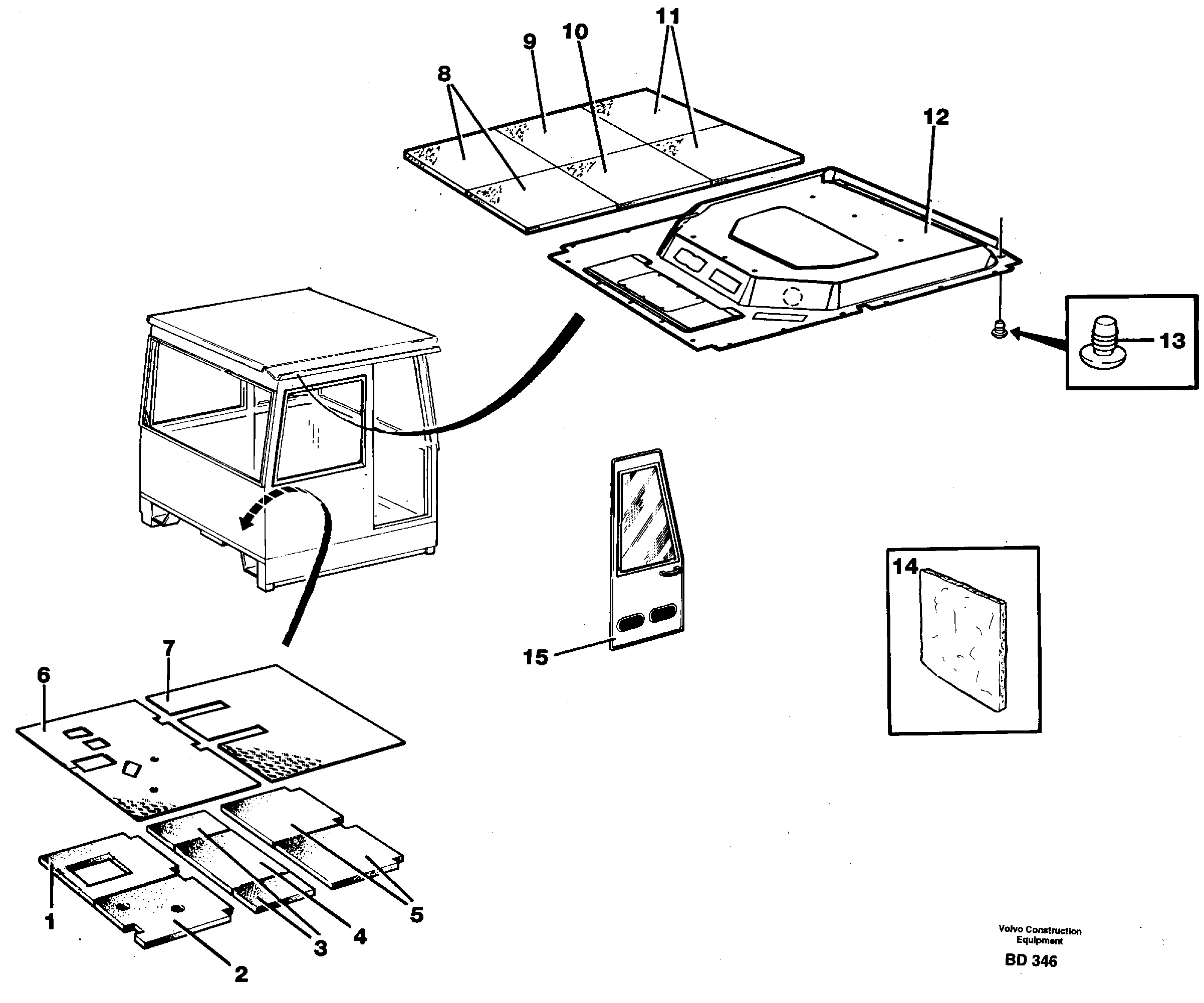 Схема запчастей Volvo A30 VOLVO BM VOLVO BM A30 - 14112 Upholstery and insulation, floor and roof 