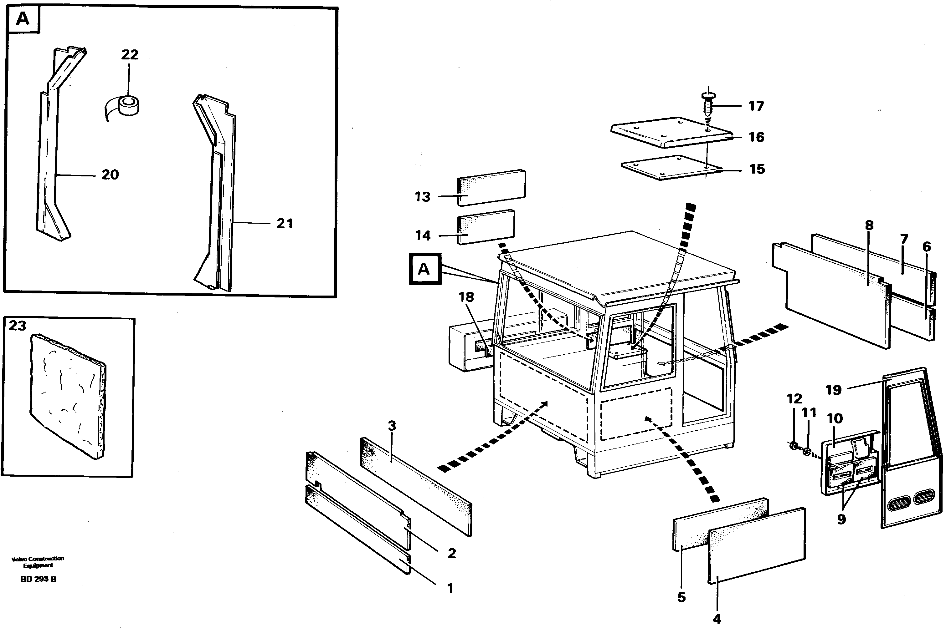Схема запчастей Volvo A30 VOLVO BM VOLVO BM A30 - 2124 Upholstery and insulation, cab side and climate unit 