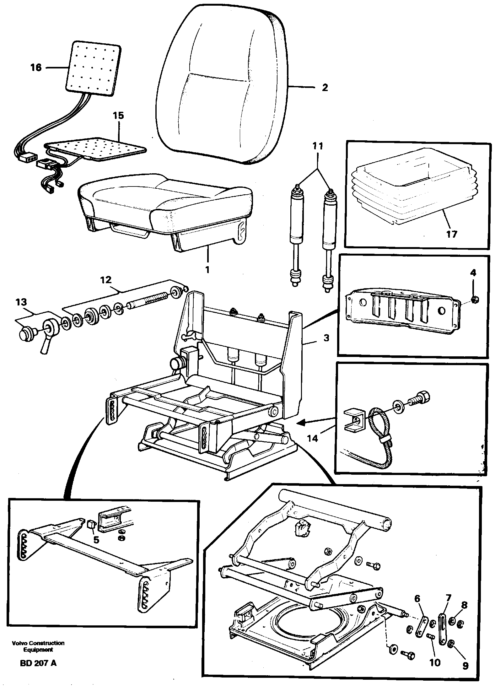 Схема запчастей Volvo A30 VOLVO BM VOLVO BM A30 - 14115 Operators seat 