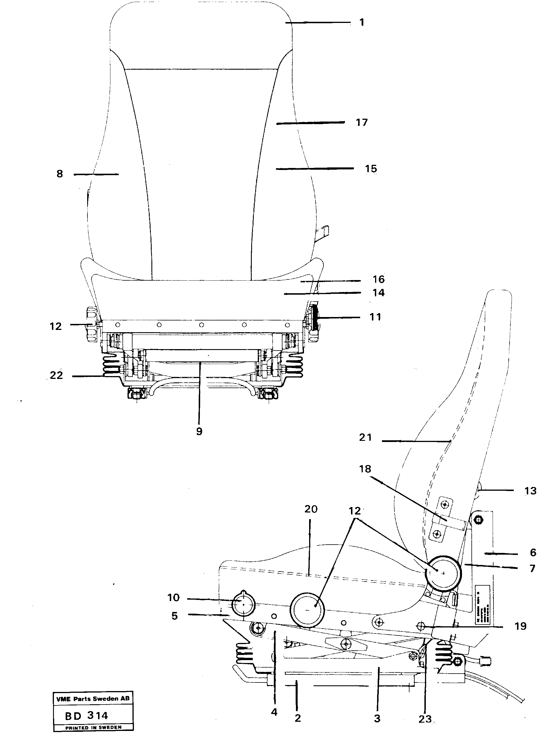 Схема запчастей Volvo A30 VOLVO BM VOLVO BM A30 - 5316 Operators seat 