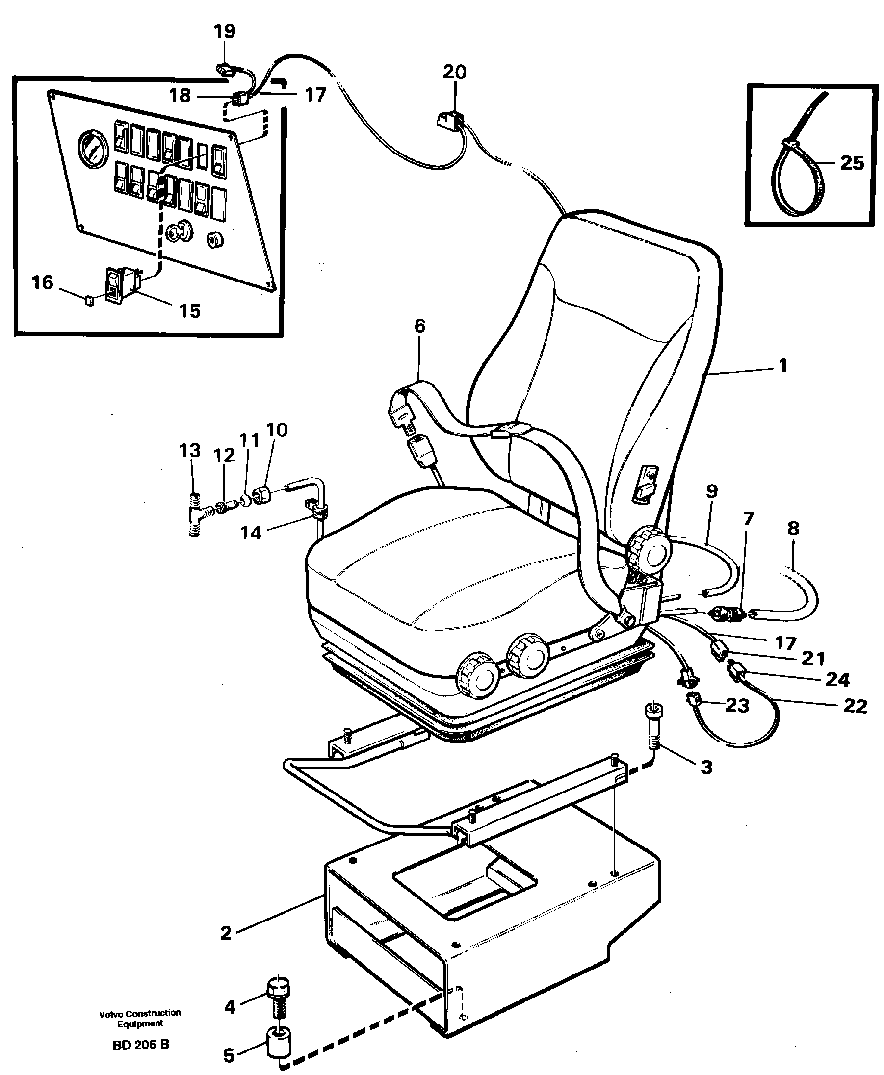 Схема запчастей Volvo A30 VOLVO BM VOLVO BM A30 - 6239 Operators seat, heated, air suspensioned 