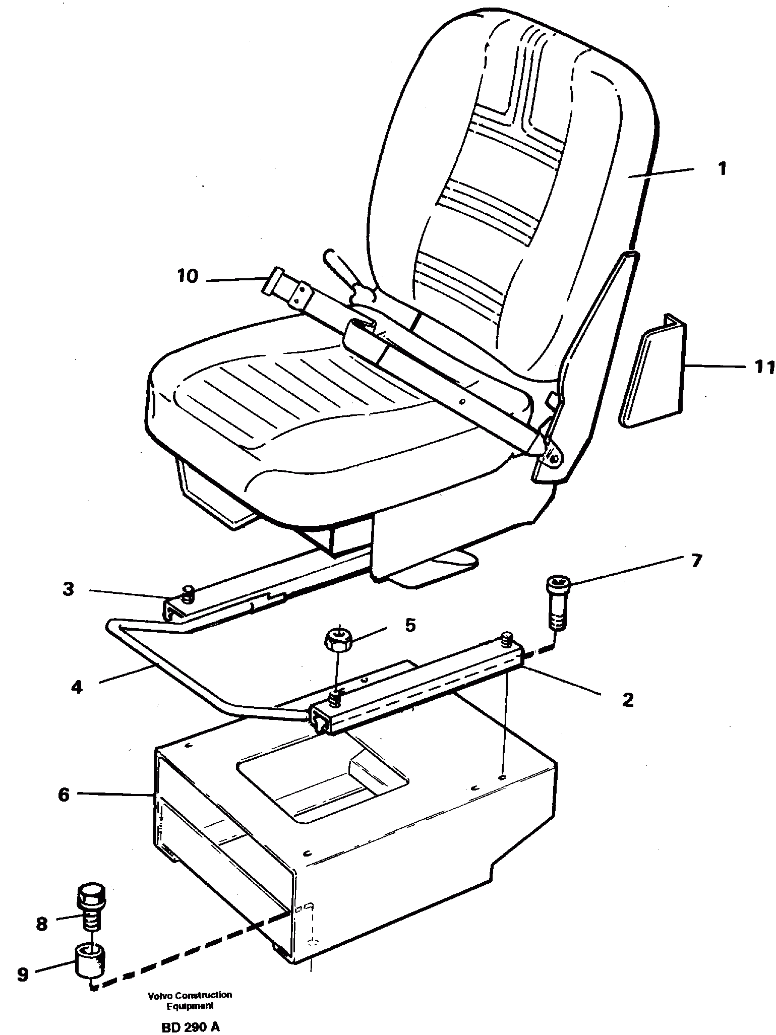 Схема запчастей Volvo A30 VOLVO BM VOLVO BM A30 - 85951 Operator seat with fitting parts 