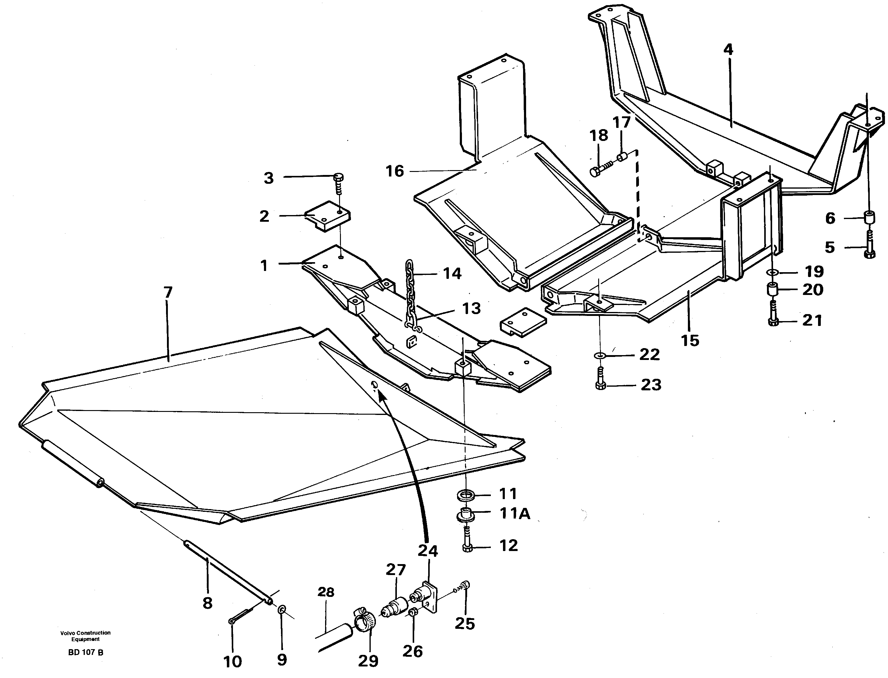 Схема запчастей Volvo A30 VOLVO BM VOLVO BM A30 - 81838 Bottom-guard plates 