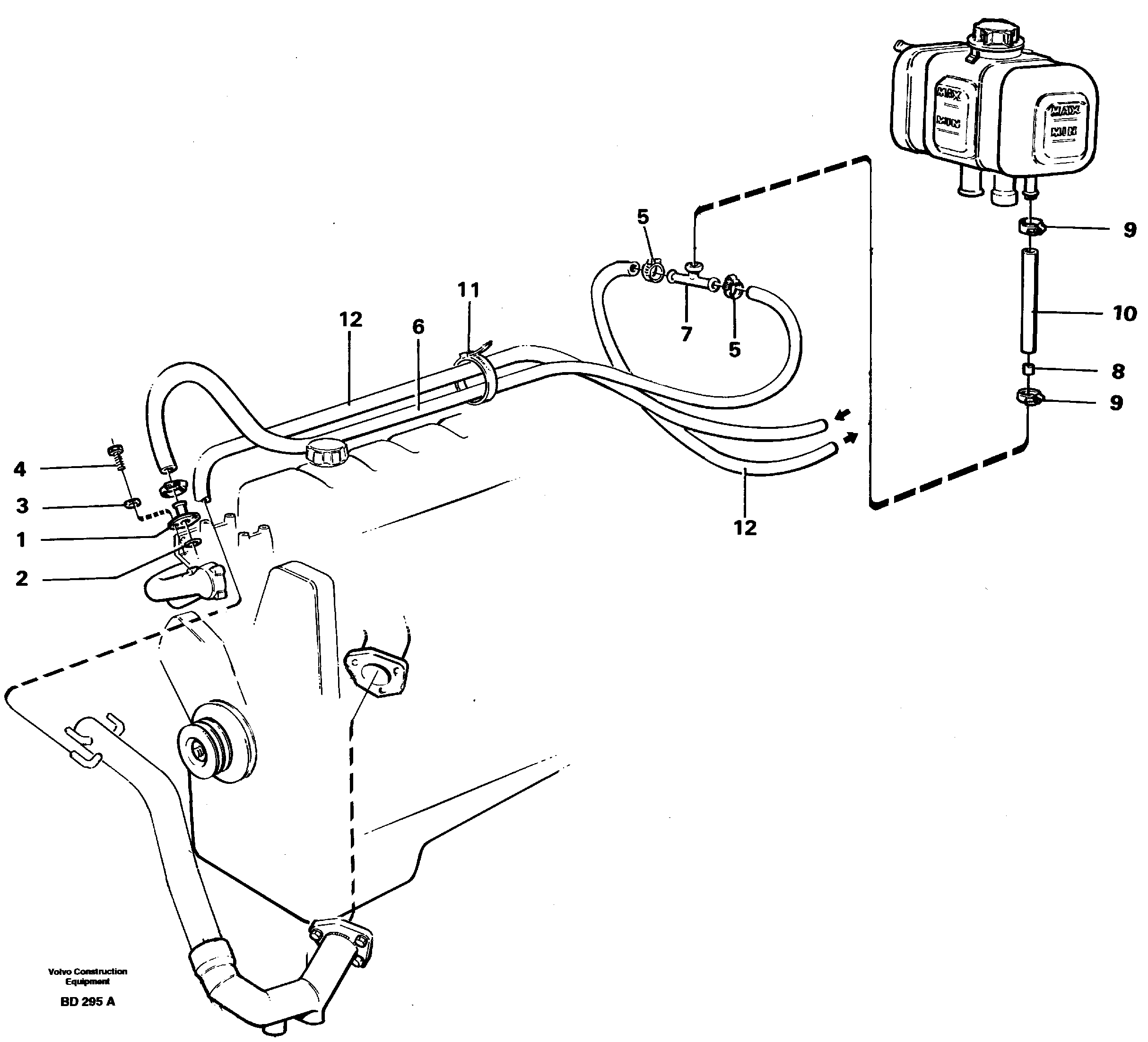 Схема запчастей Volvo A30 VOLVO BM VOLVO BM A30 - 78127 Heating system hoses 