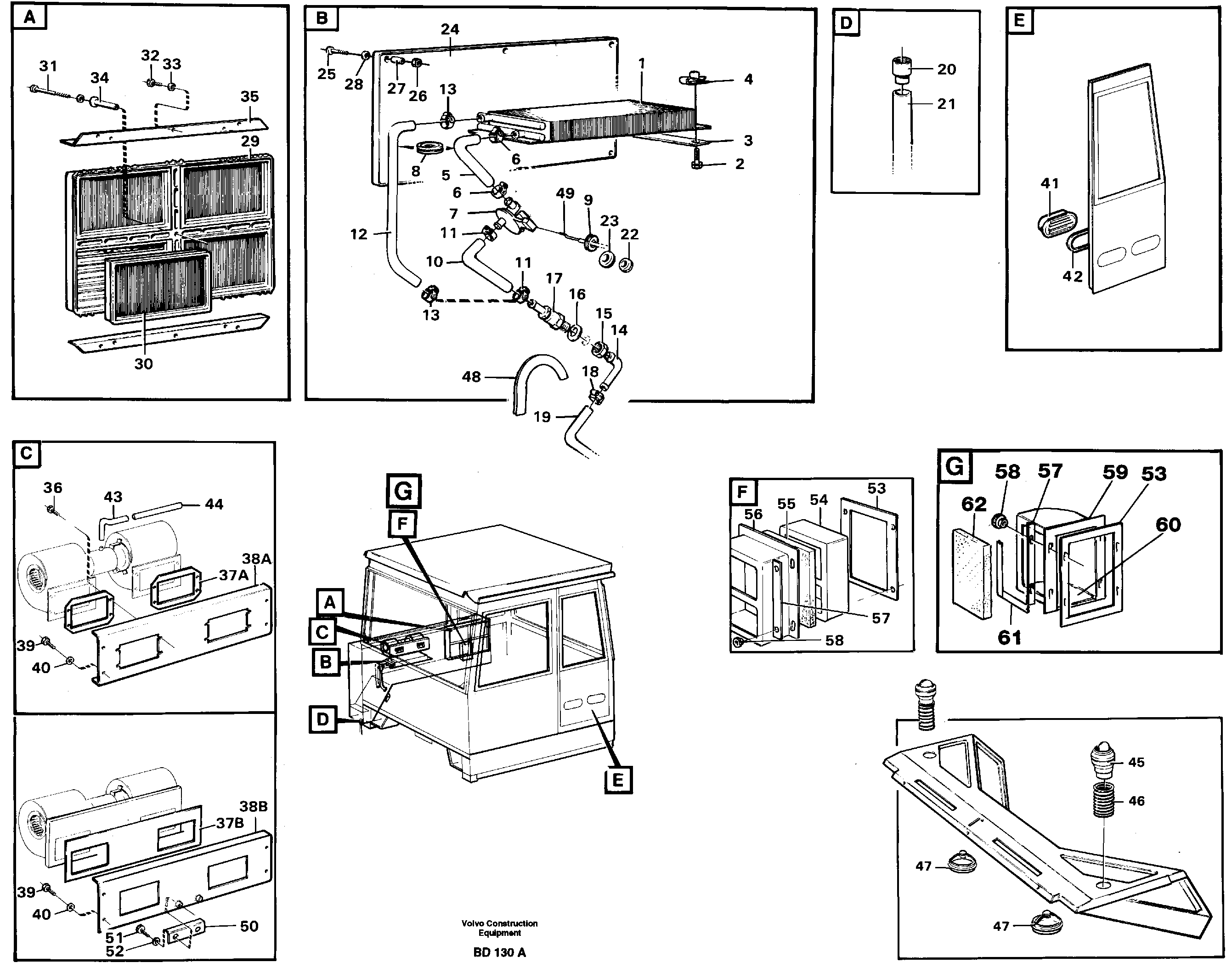 Схема запчастей Volvo A30 VOLVO BM VOLVO BM A30 - 96825 Cab ventilation 