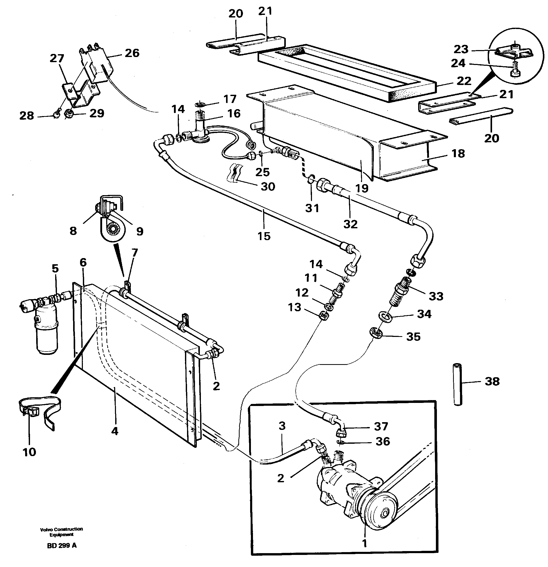 Схема запчастей Volvo A30 VOLVO BM VOLVO BM A30 - 37499 Air-conditioning evaporator 