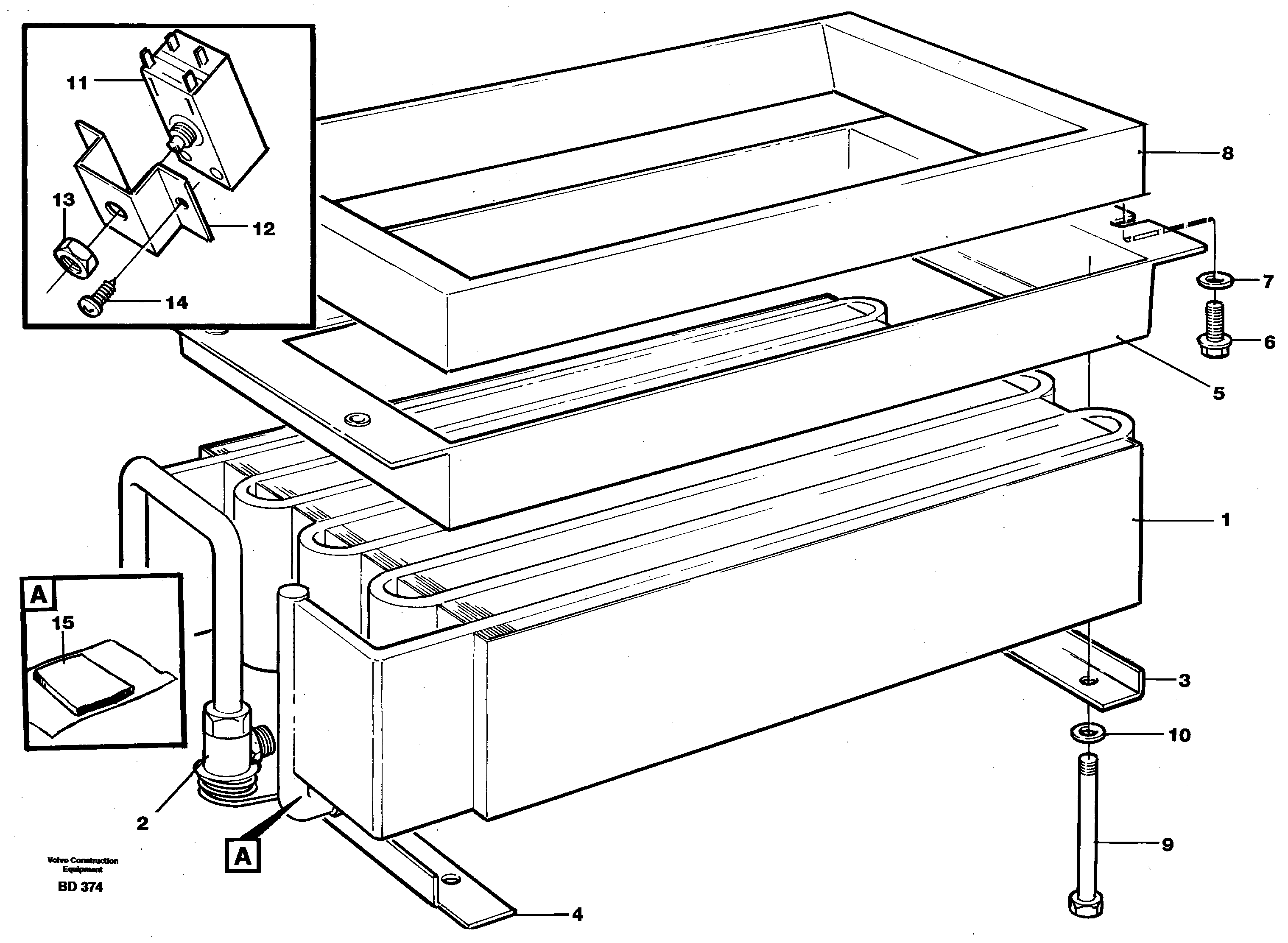 Схема запчастей Volvo A30 VOLVO BM VOLVO BM A30 - 57762 Evaporator with fitting parts 