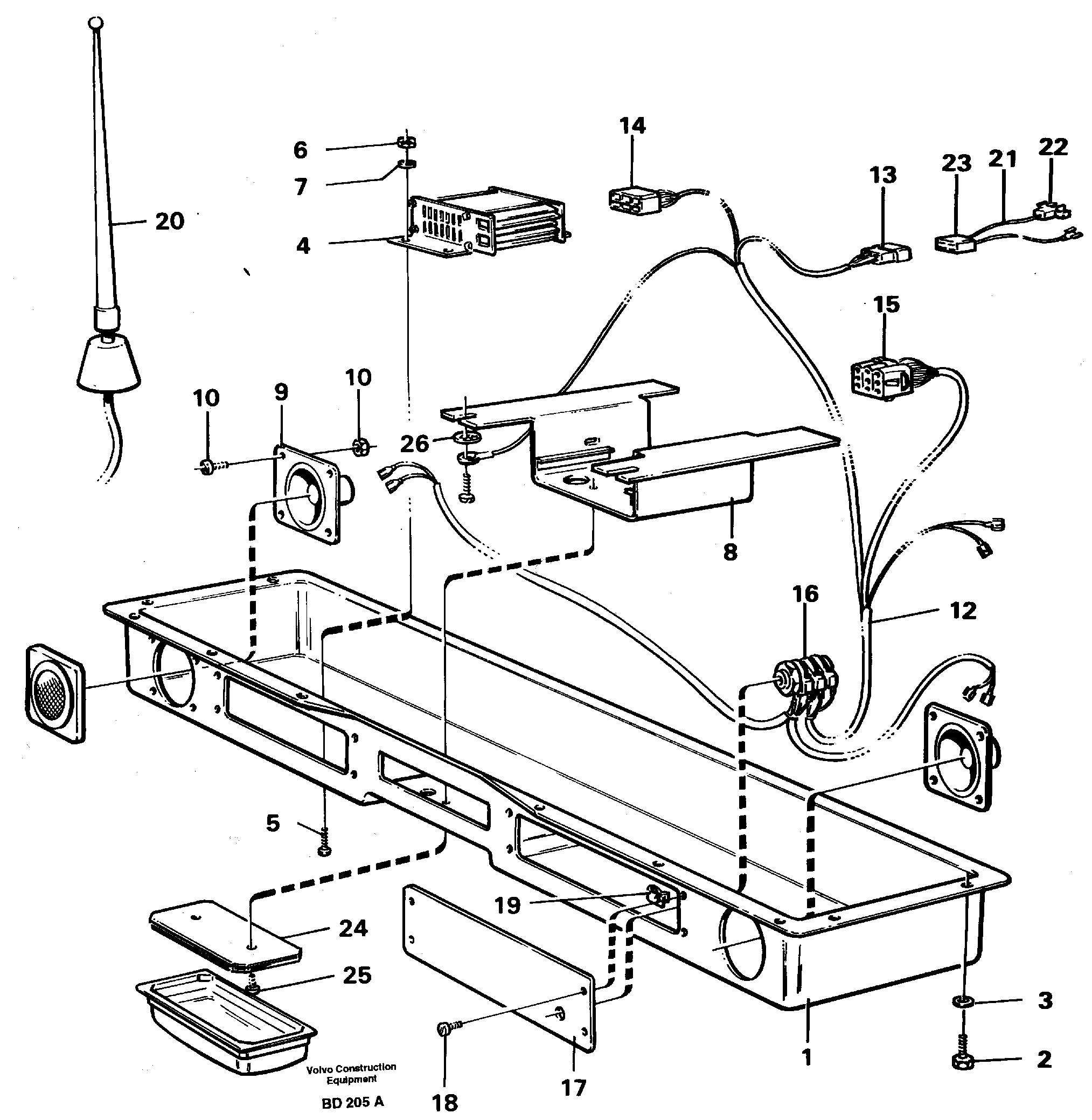 Схема запчастей Volvo A30 VOLVO BM VOLVO BM A30 - 5323 Radio panel 