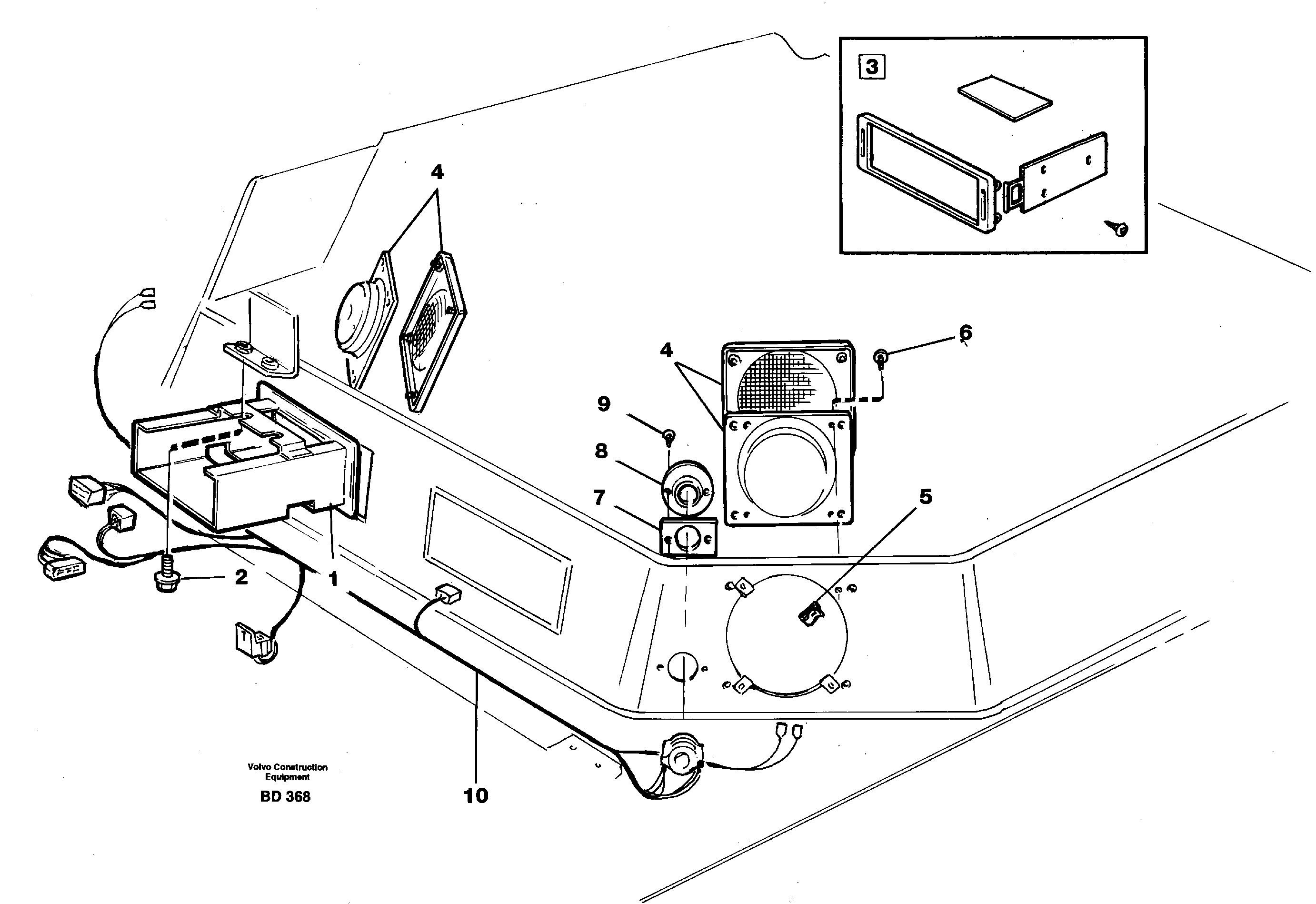 Схема запчастей Volvo A30 VOLVO BM VOLVO BM A30 - 7075 Radio bracket 