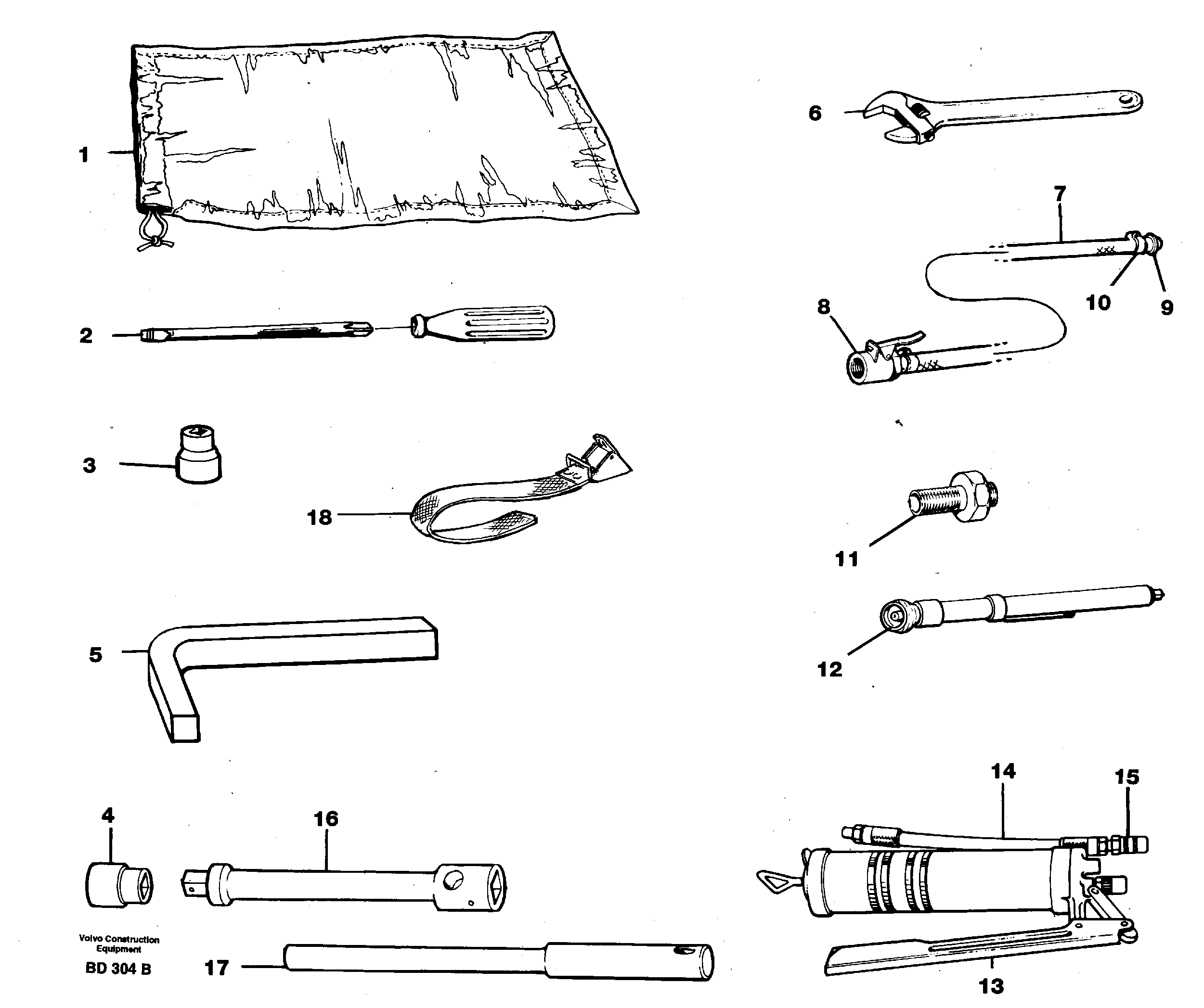 Схема запчастей Volvo A30 VOLVO BM VOLVO BM A30 - 71423 Инструменты для ремонта 