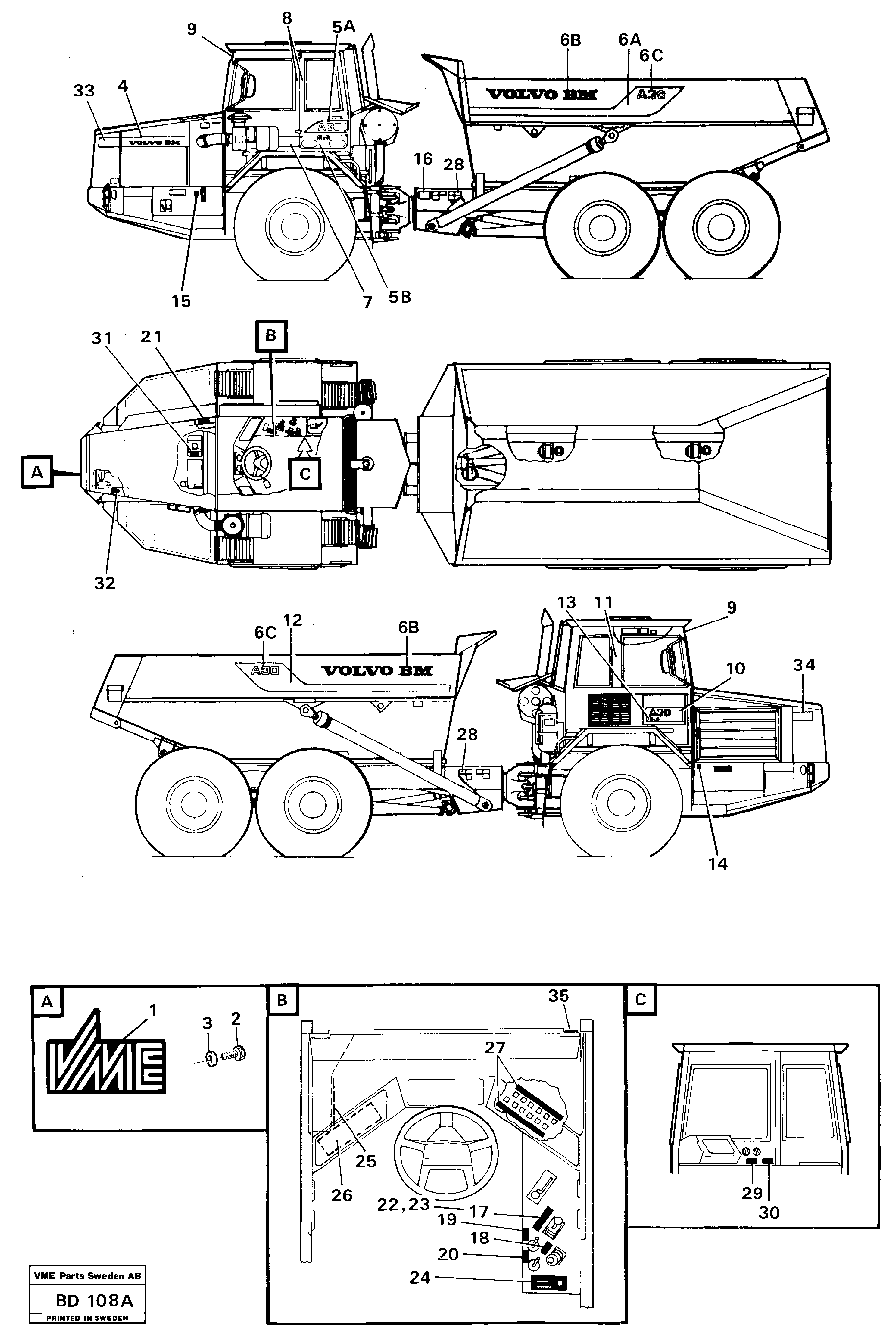 Схема запчастей Volvo A30 VOLVO BM VOLVO BM A30 - 65979 Transfer 