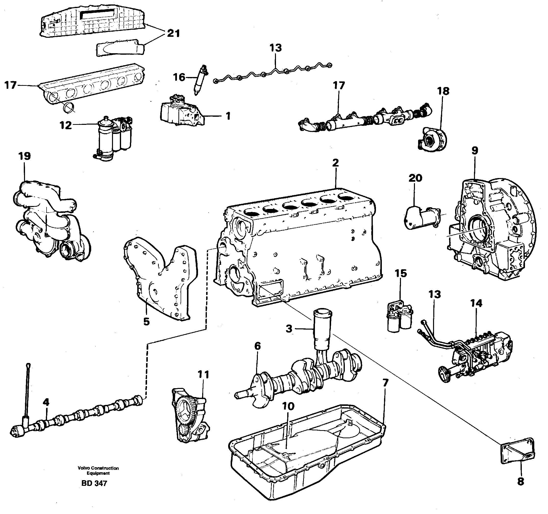 Схема запчастей Volvo A30 VOLVO BM VOLVO BM A30 - 18264 Двигатель в сборе 