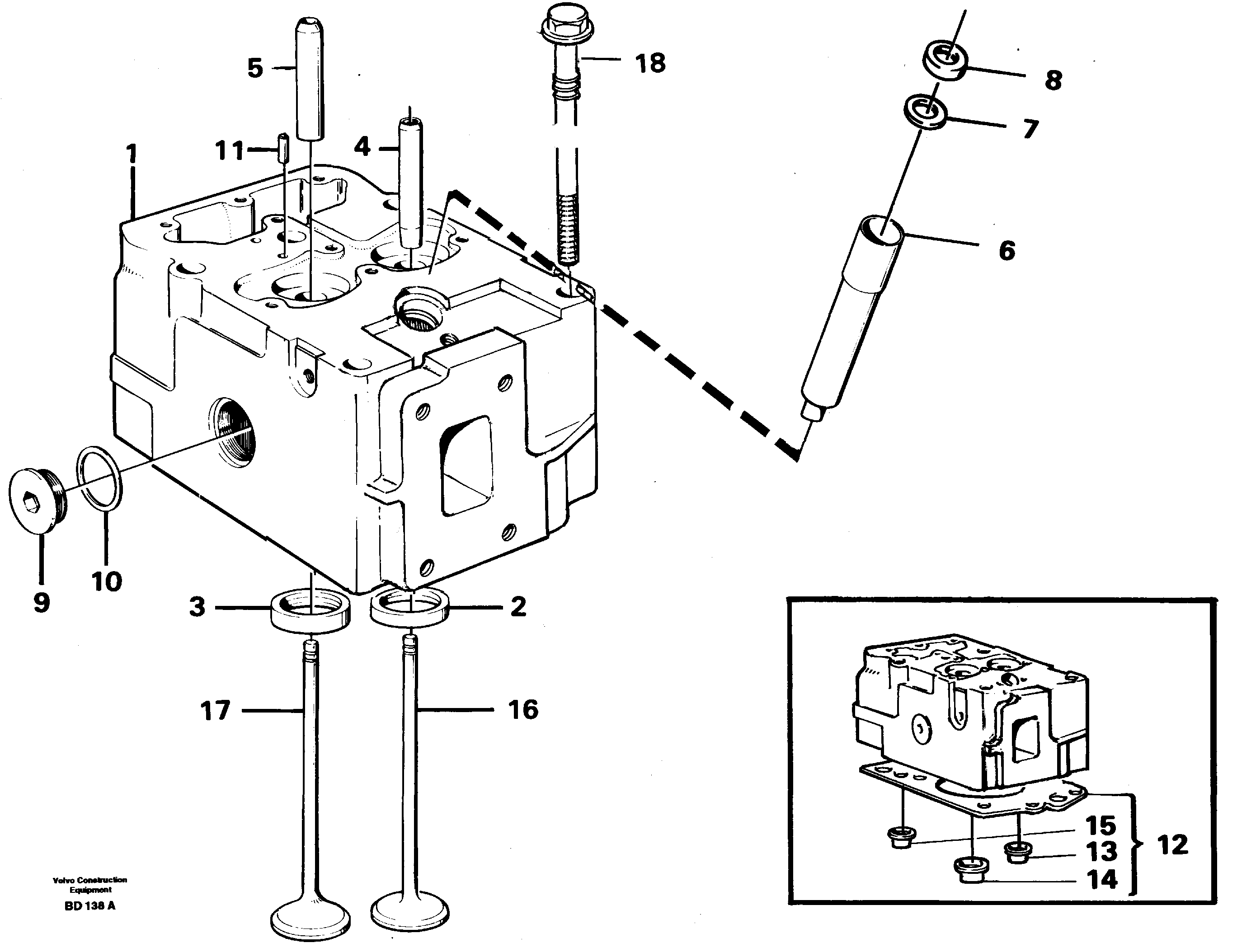 Схема запчастей Volvo A30 VOLVO BM VOLVO BM A30 - 18265 Головка блока цилиндров 
