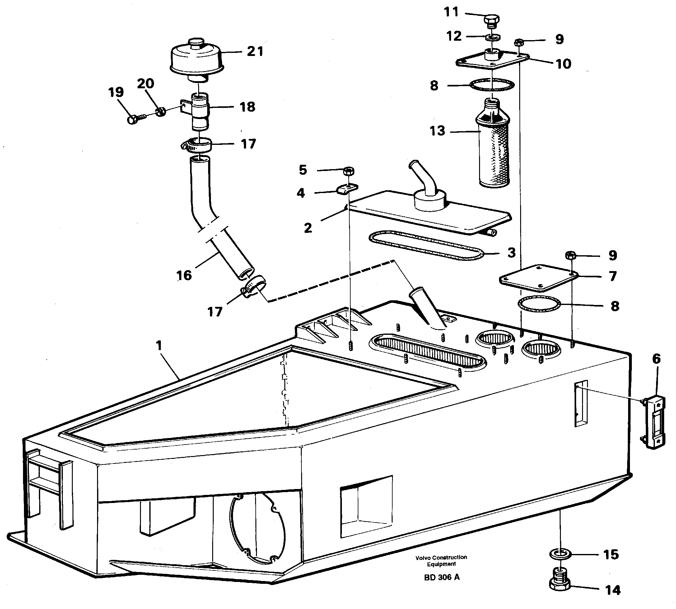 Схема запчастей Volvo A30 VOLVO BM VOLVO BM A30 - 81879 Гидробак 