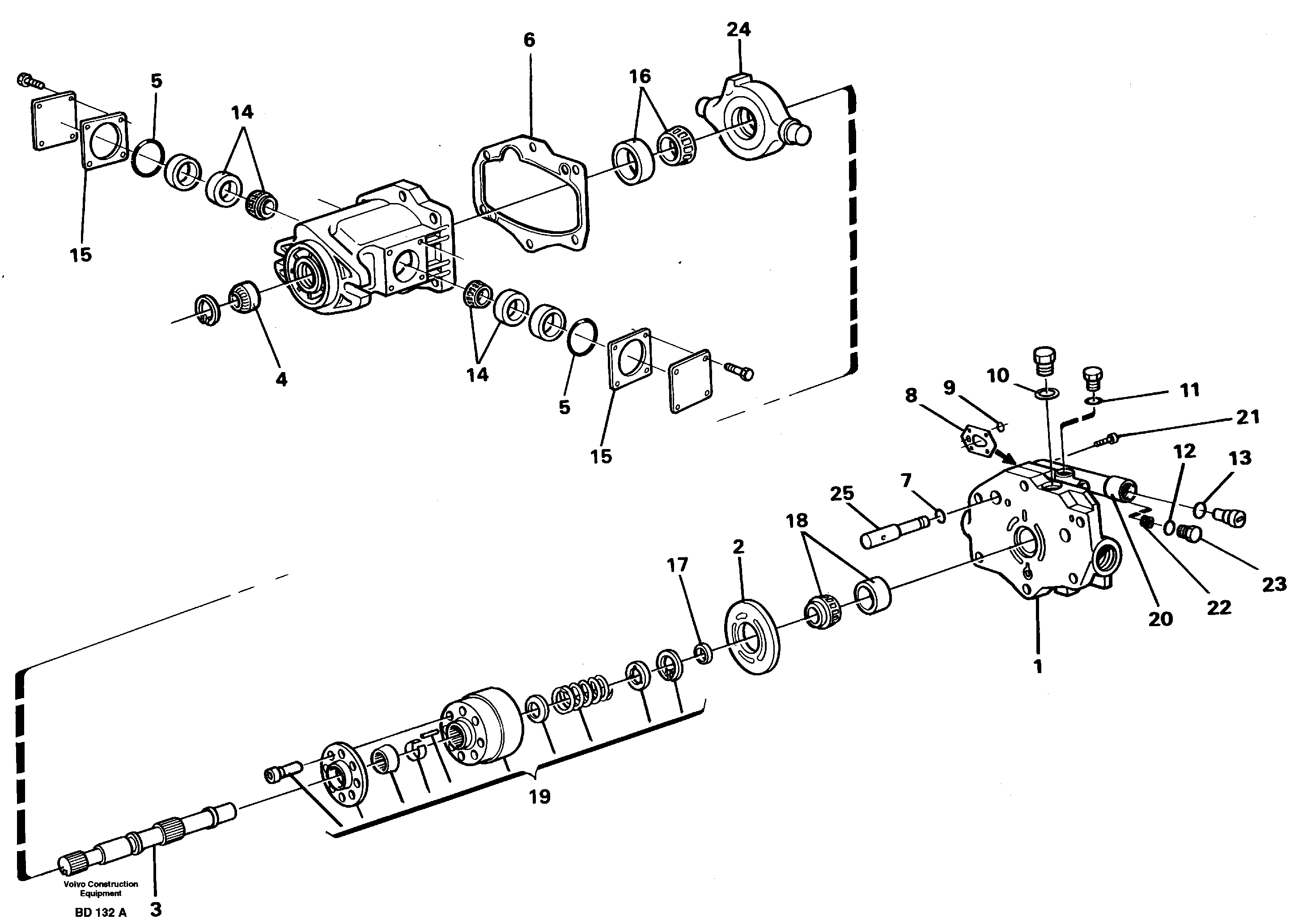 Схема запчастей Volvo A30 VOLVO BM VOLVO BM A30 - 58340 Гидронасос (основной насос) 