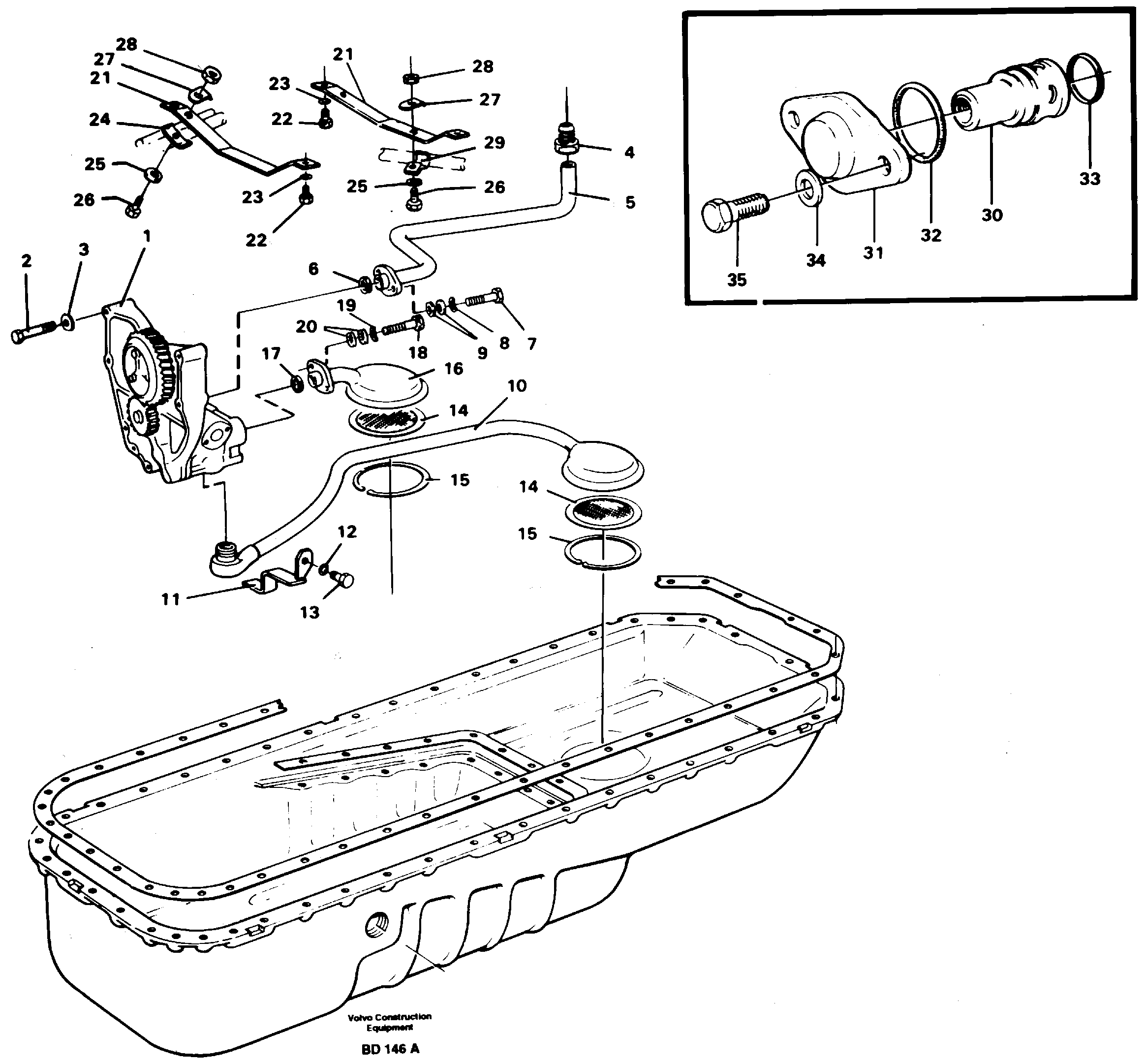 Схема запчастей Volvo A30 VOLVO BM VOLVO BM A30 - 53966 Система масляной смазки 