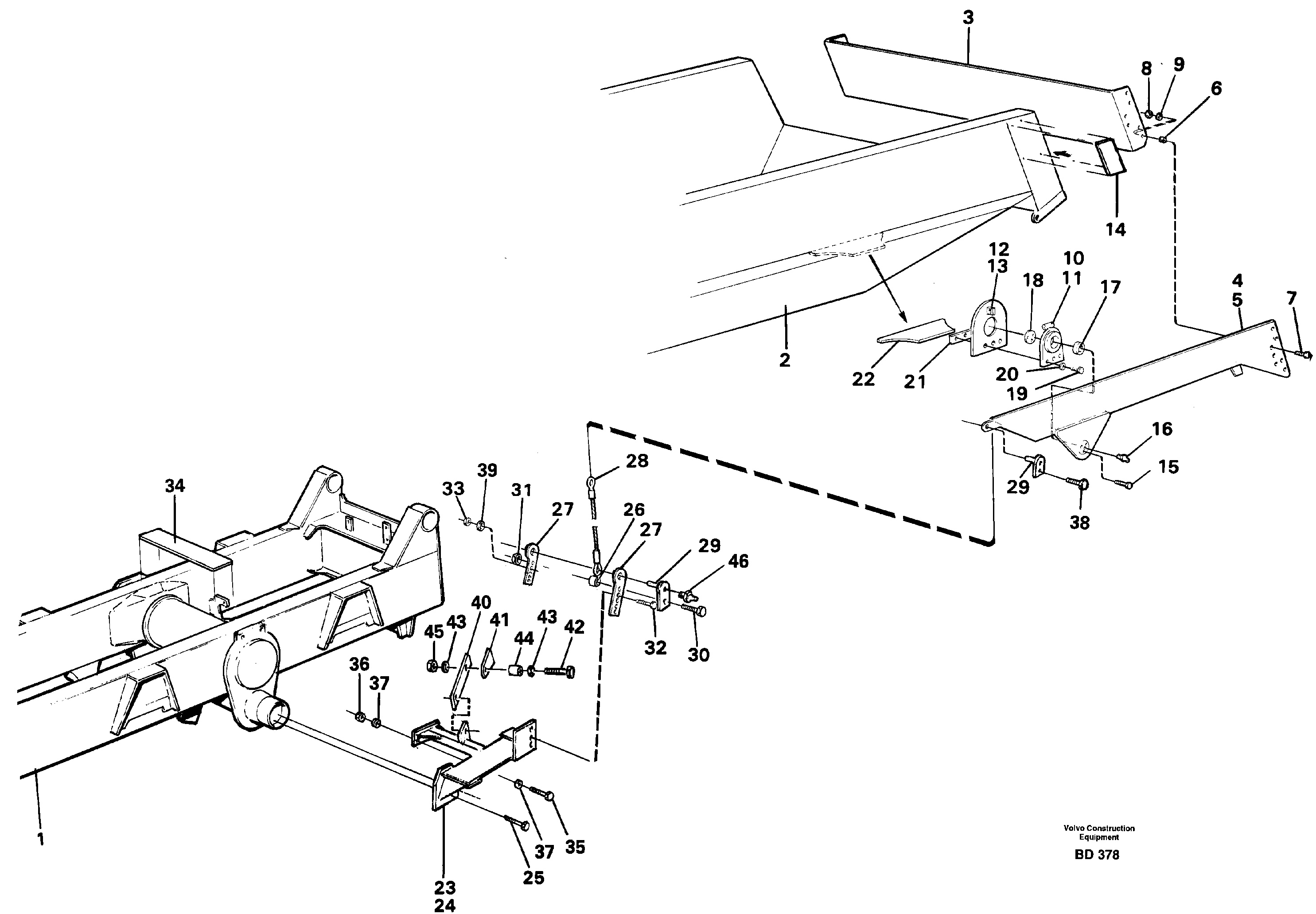 Схема запчастей Volvo A30 VOLVO BM VOLVO BM A30 - 12434 Overhung tailgate 