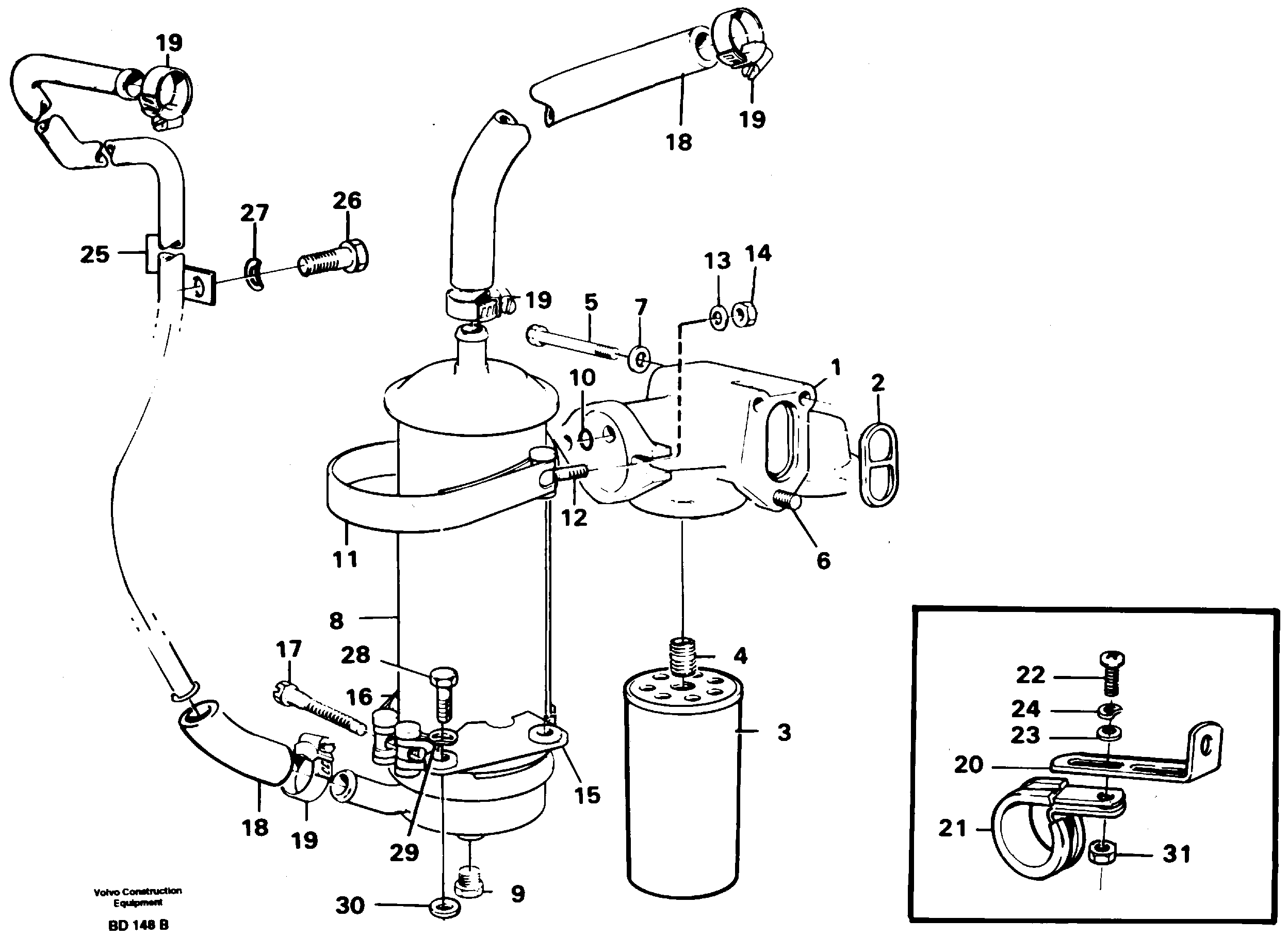 Схема запчастей Volvo A30 VOLVO BM VOLVO BM A30 - 70757 Oilfilter and oil cooler 