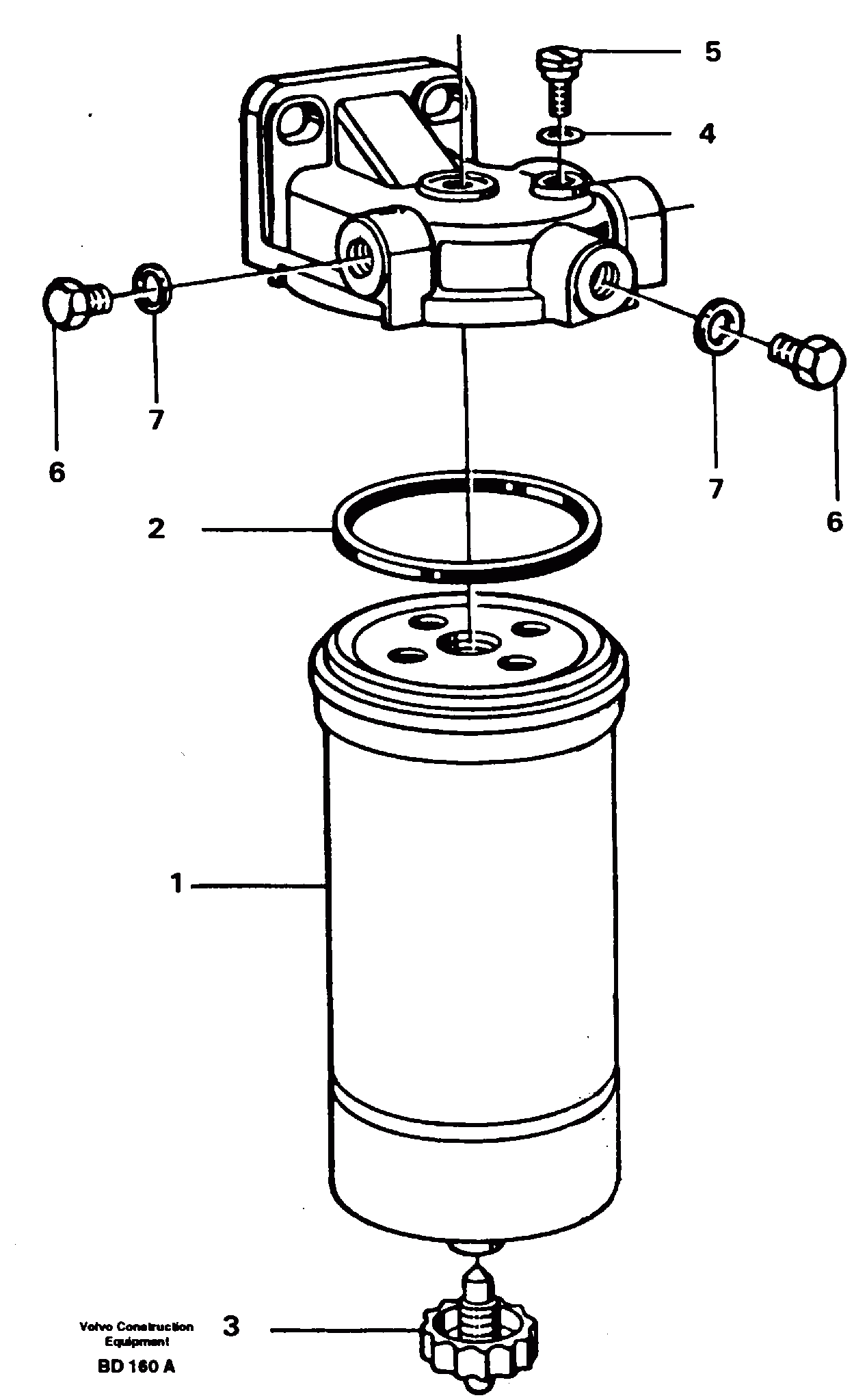 Схема запчастей Volvo A30 VOLVO BM VOLVO BM A30 - 28962 Сепаратор влагоотделителя 