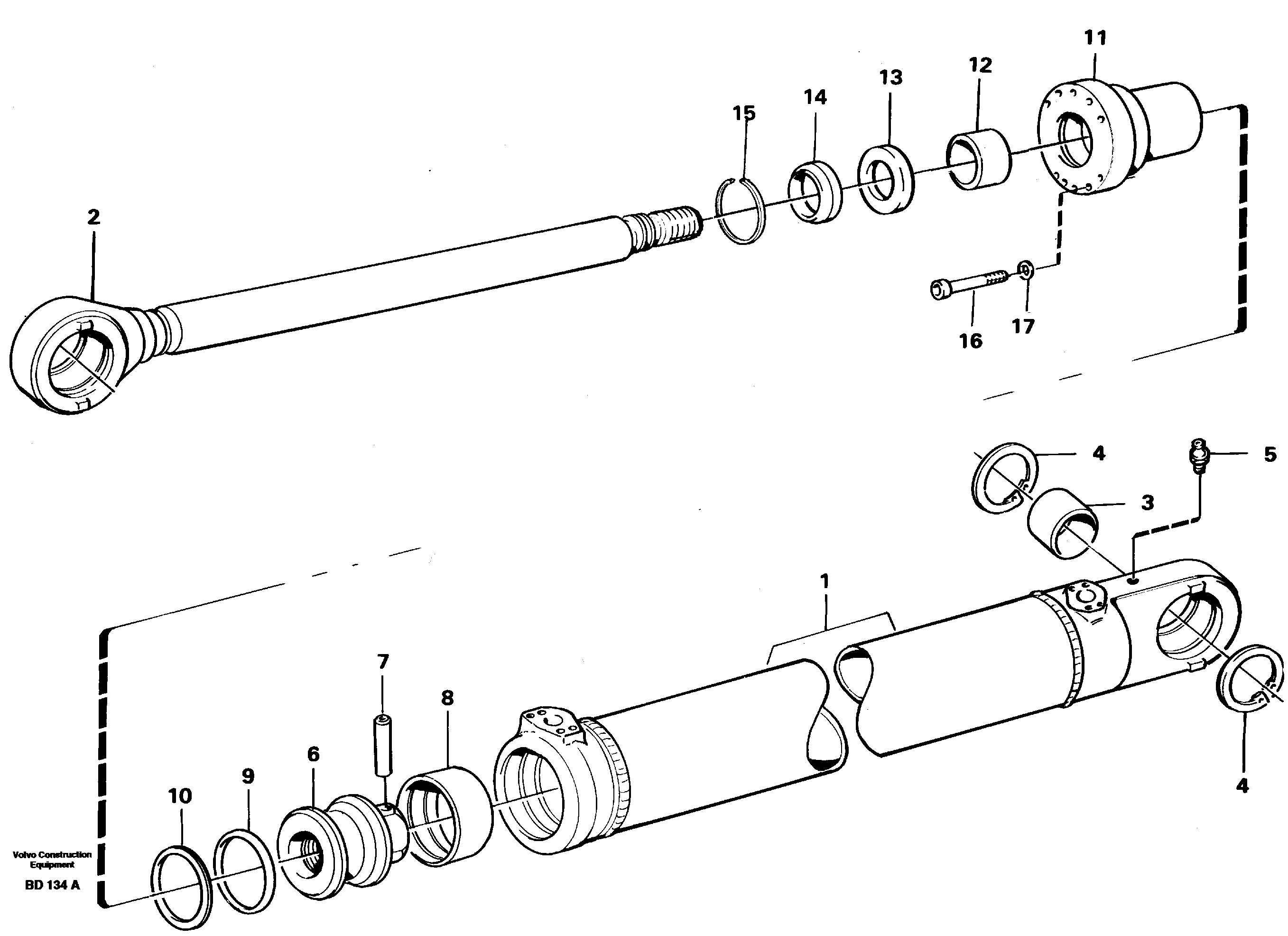 Схема запчастей Volvo A30 VOLVO BM VOLVO BM A30 - 5740 Цилиндр подъемный 