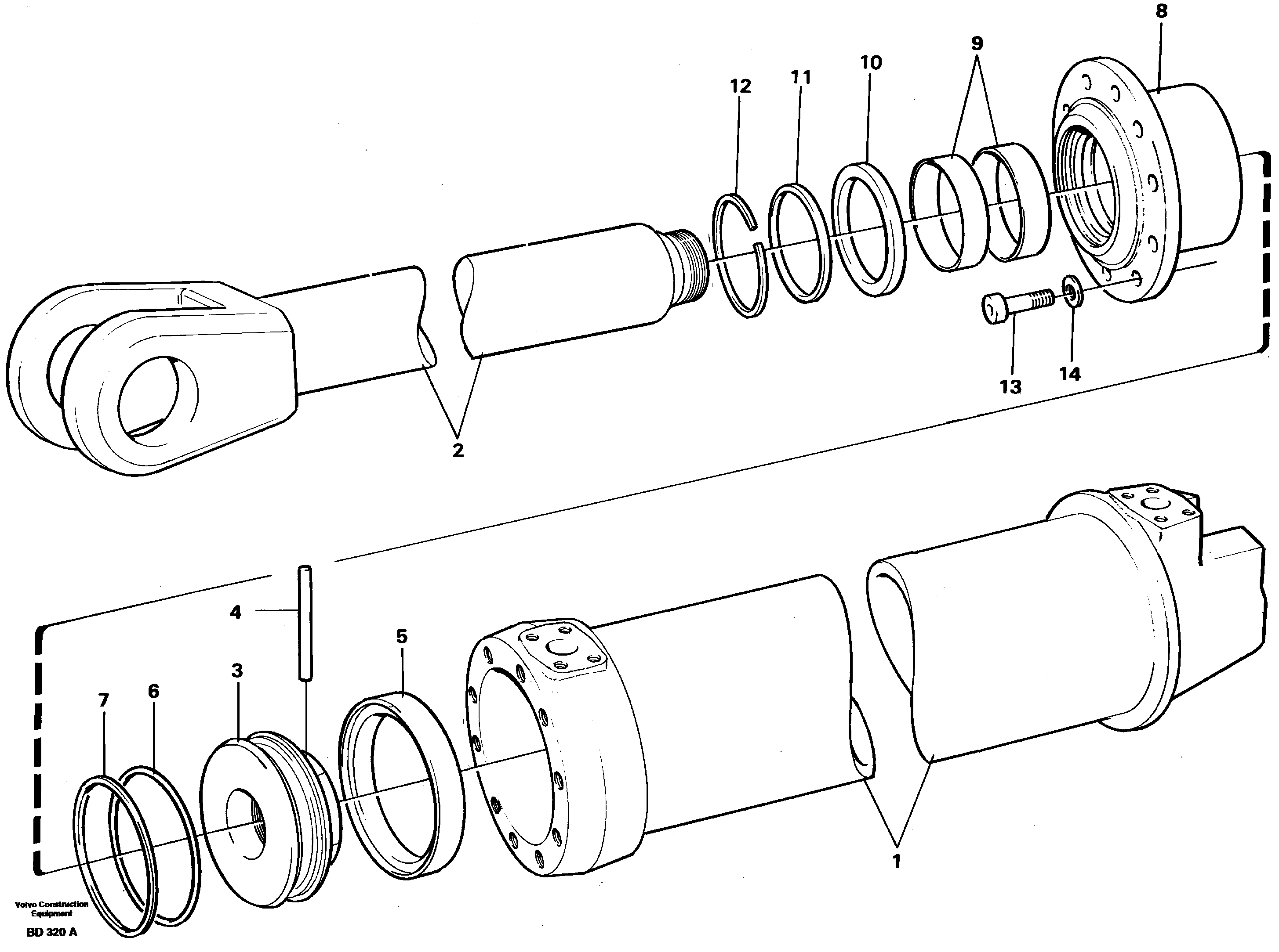 Схема запчастей Volvo A30 VOLVO BM VOLVO BM A30 - 5742 Цилиндр подъемный 