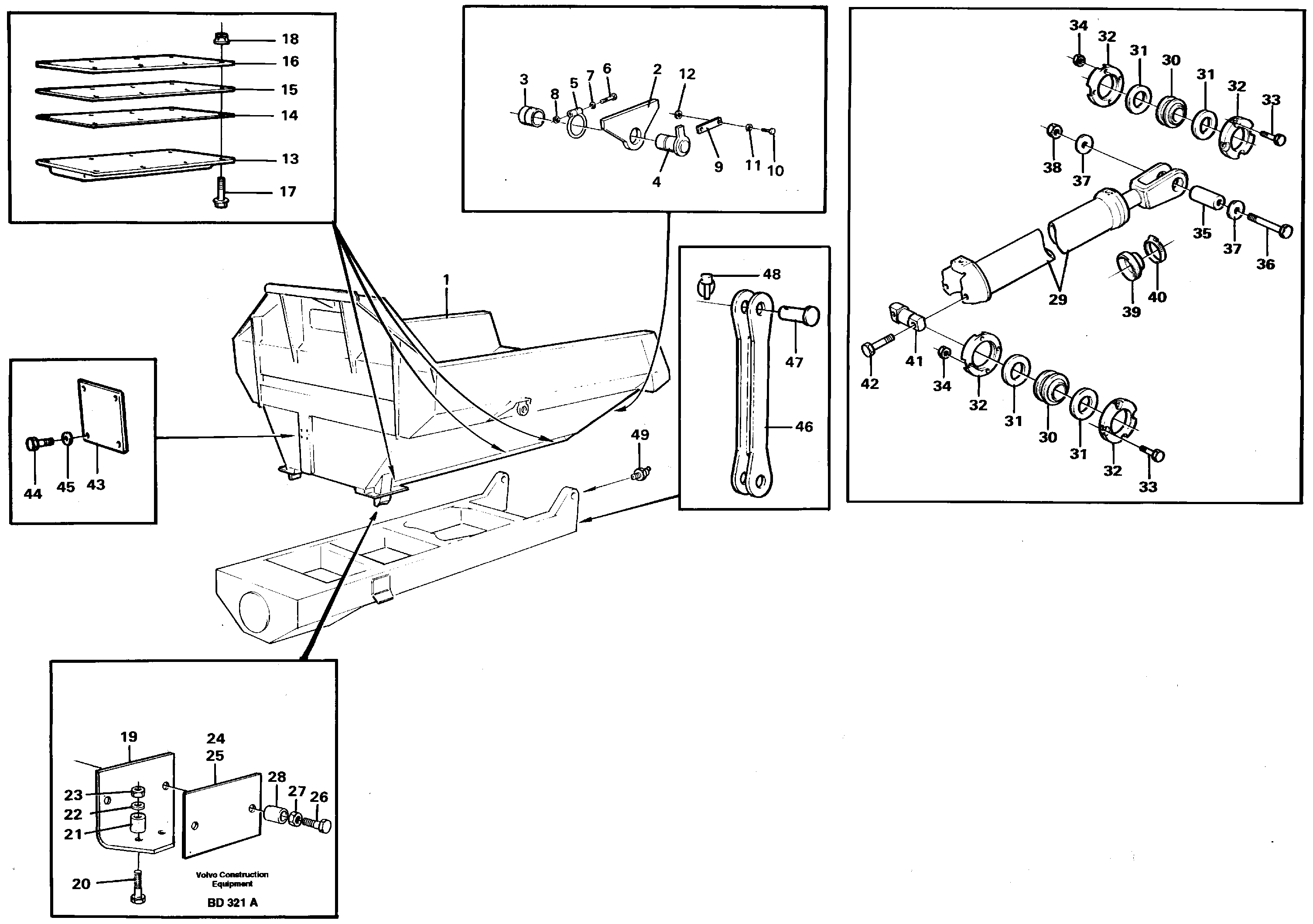 Схема запчастей Volvo A30 VOLVO BM VOLVO BM A30 - 90000 Dumper basket with fitting parts 