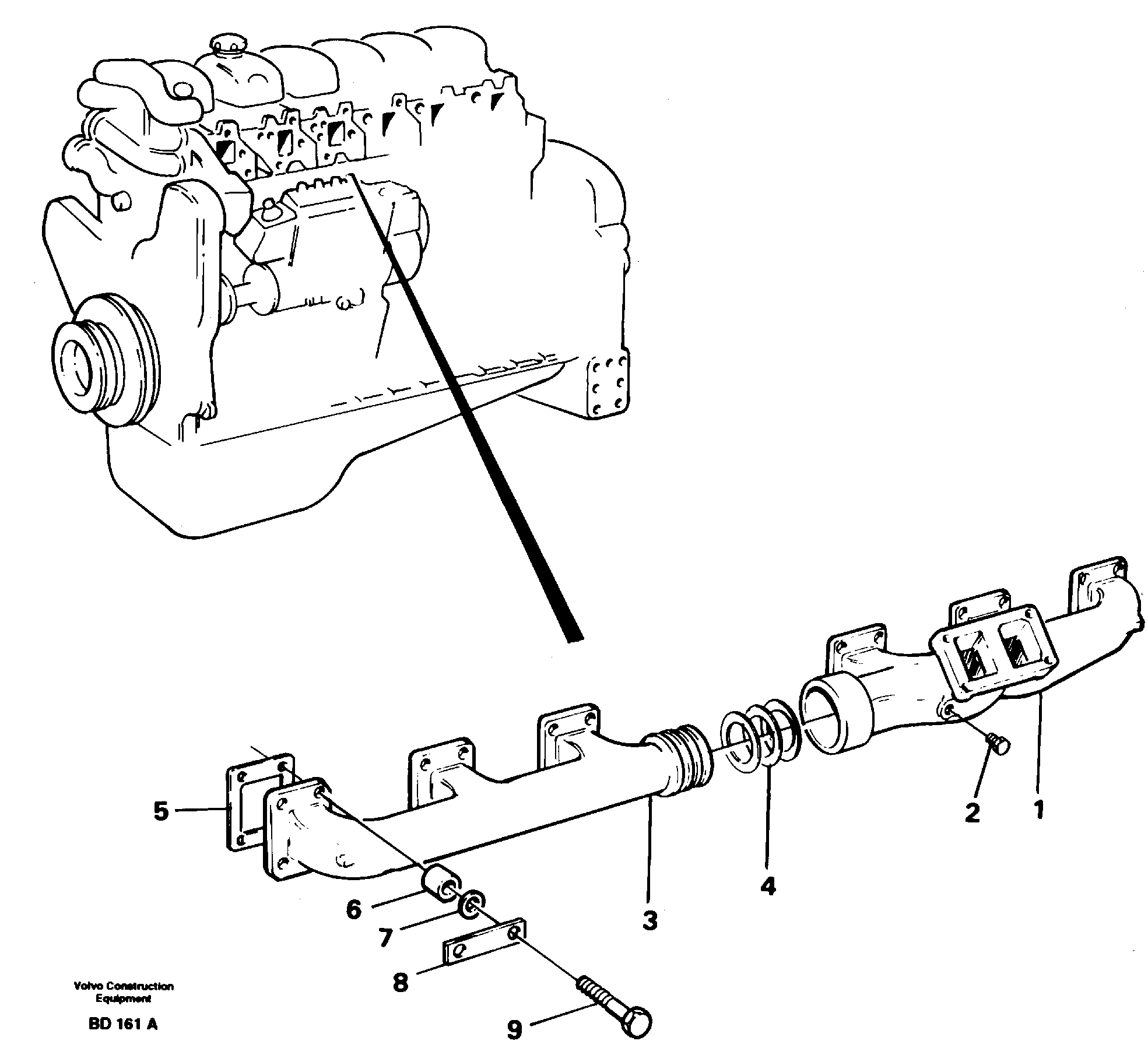 Схема запчастей Volvo A30 VOLVO BM VOLVO BM A30 - 104351 Exhaust system engine 