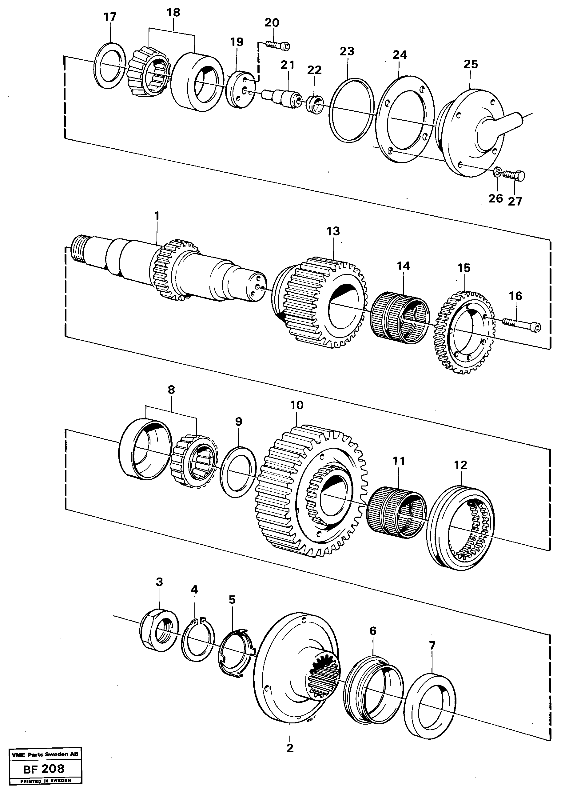 Схема запчастей Volvo A25B A25B - 45267 Upper shaft 