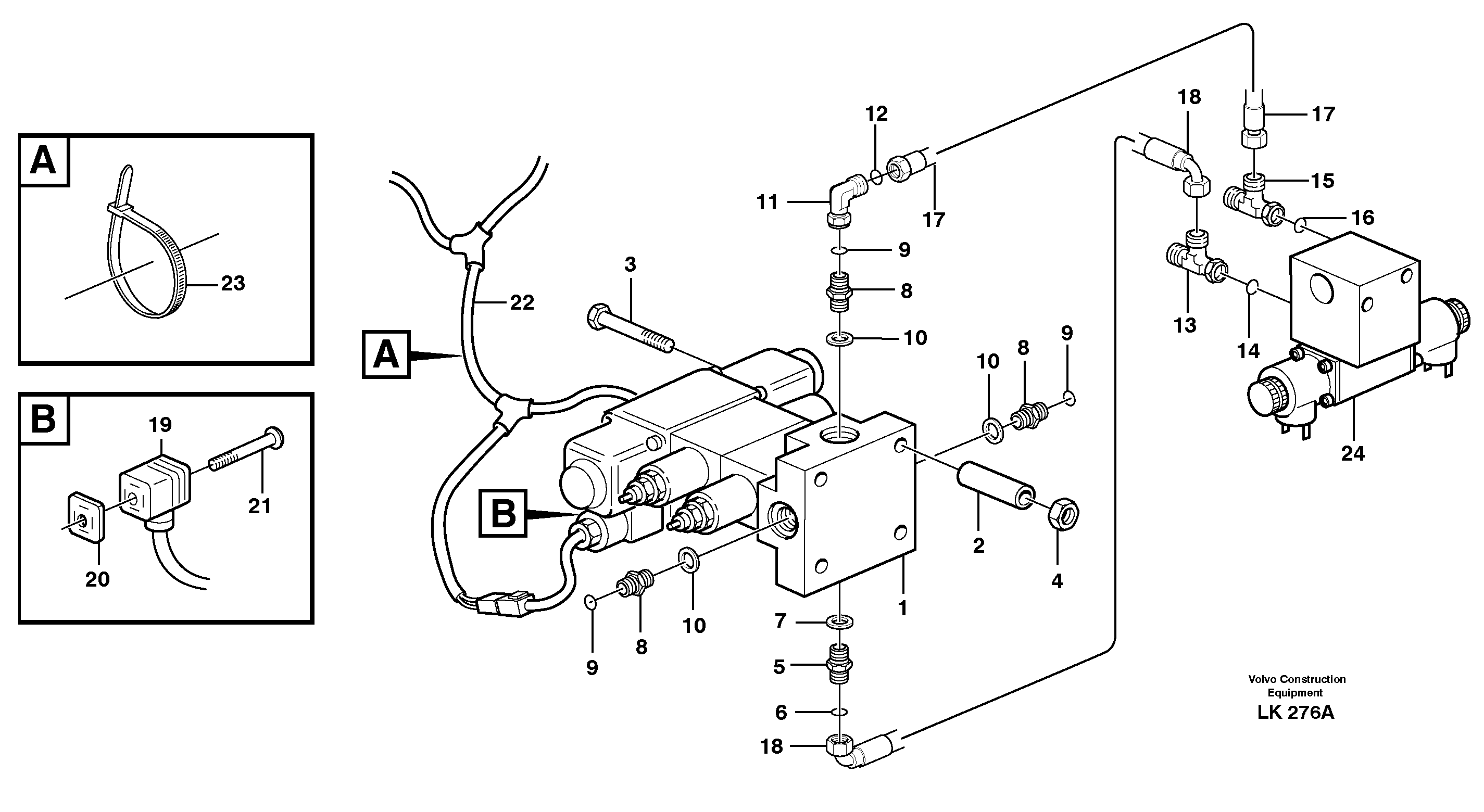 Схема запчастей Volvo EW140 - 41114 Hydraulic system, X3 EW140 SER NO 1001-1487