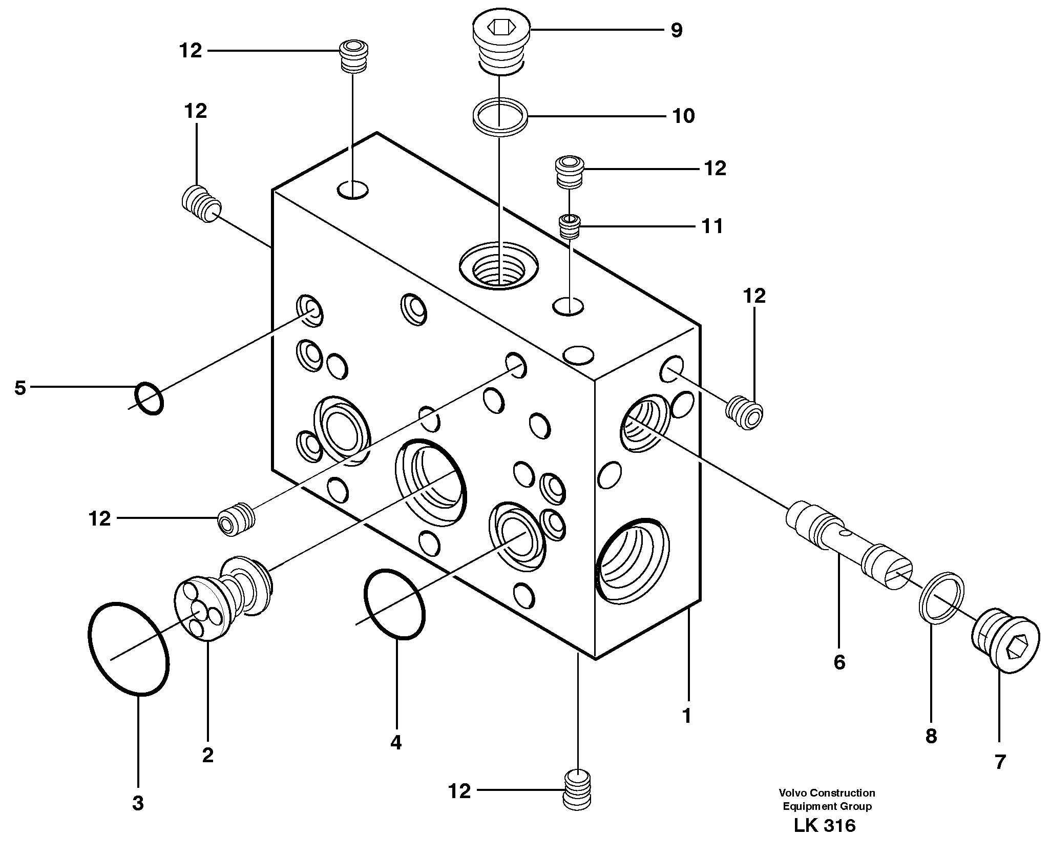 Схема запчастей Volvo EW140 - 29980 Intermediate housing EW140 SER NO 1001-1487