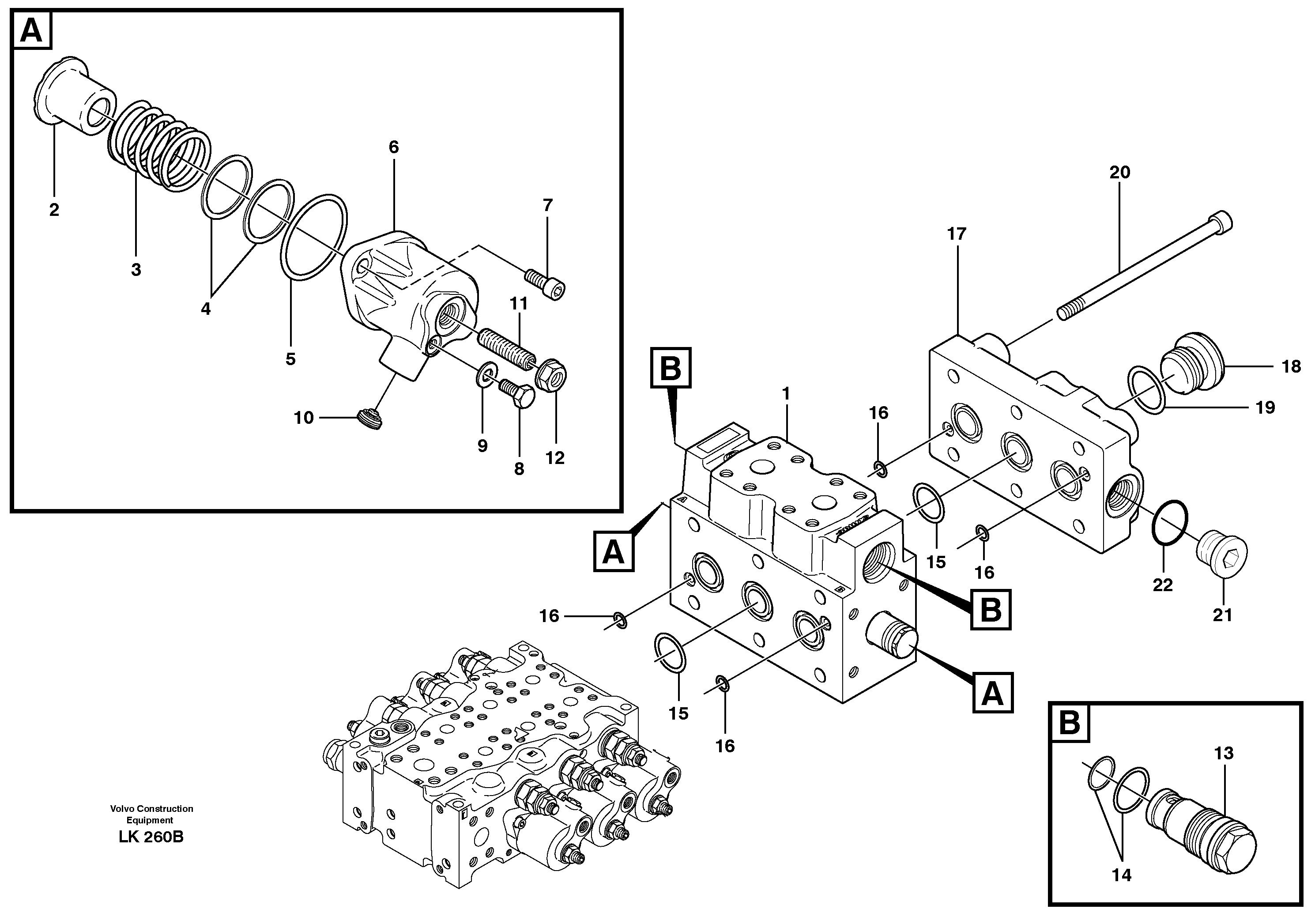 Схема запчастей Volvo EW140 - 75899 Control valve, transport EW140 SER NO 1001-1487