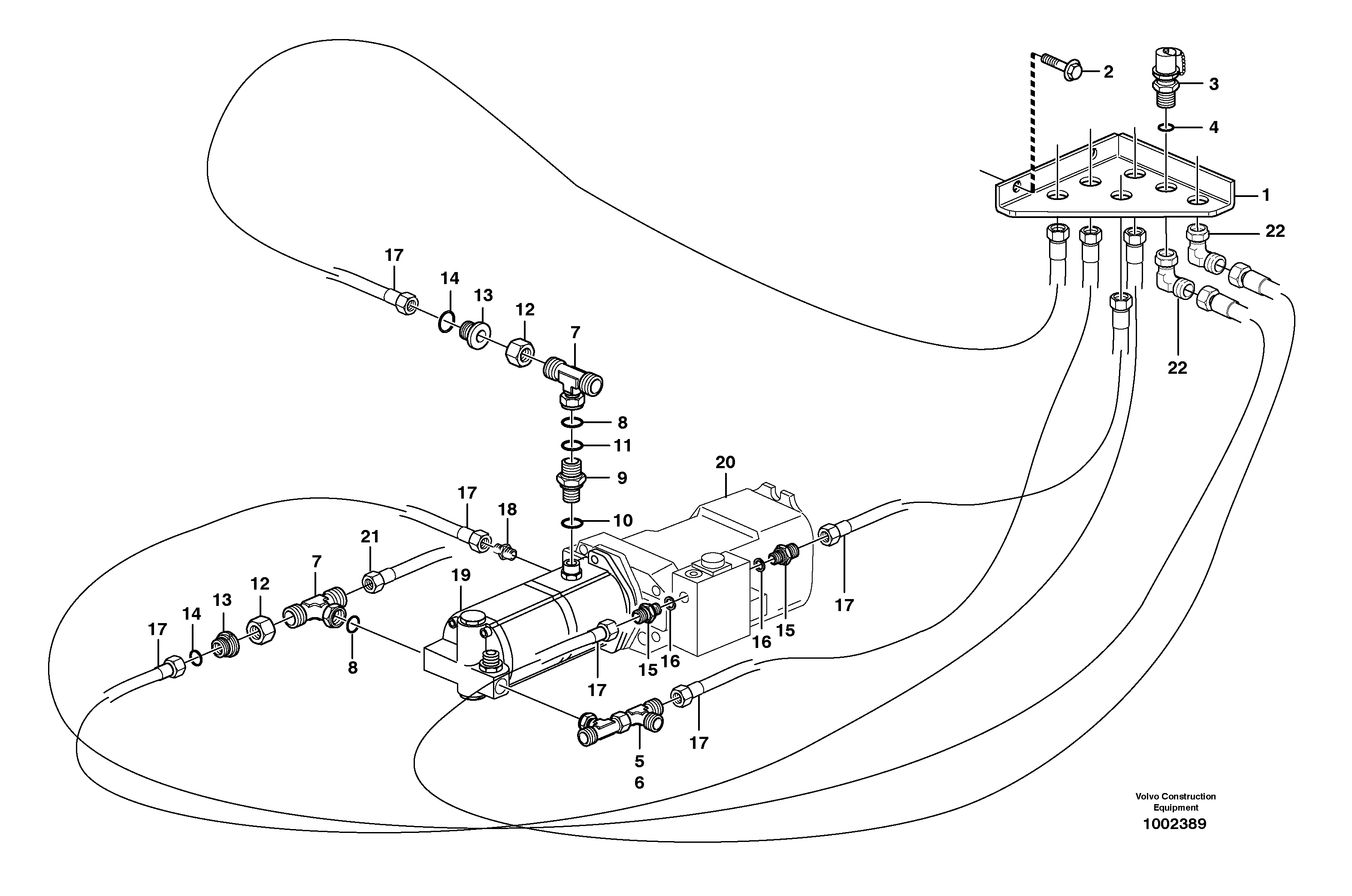 Схема запчастей Volvo EW140 - 48428 Servo hydraulics, Testing sleeve EW140 SER NO 1001-1487