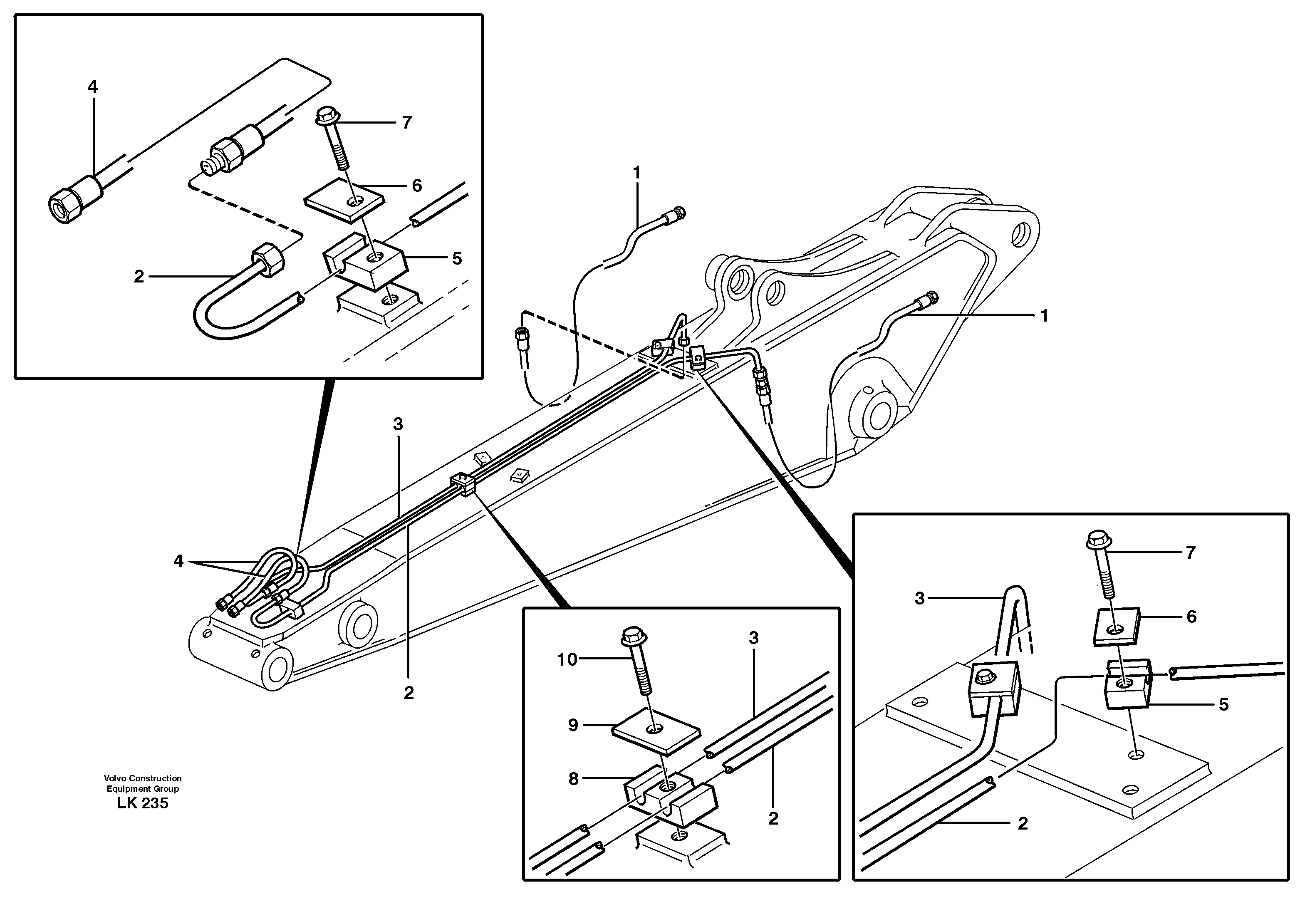 Схема запчастей Volvo EW140 - 8972 Hydr. quick fit equipm. dipper arm EW140 SER NO 1001-1487