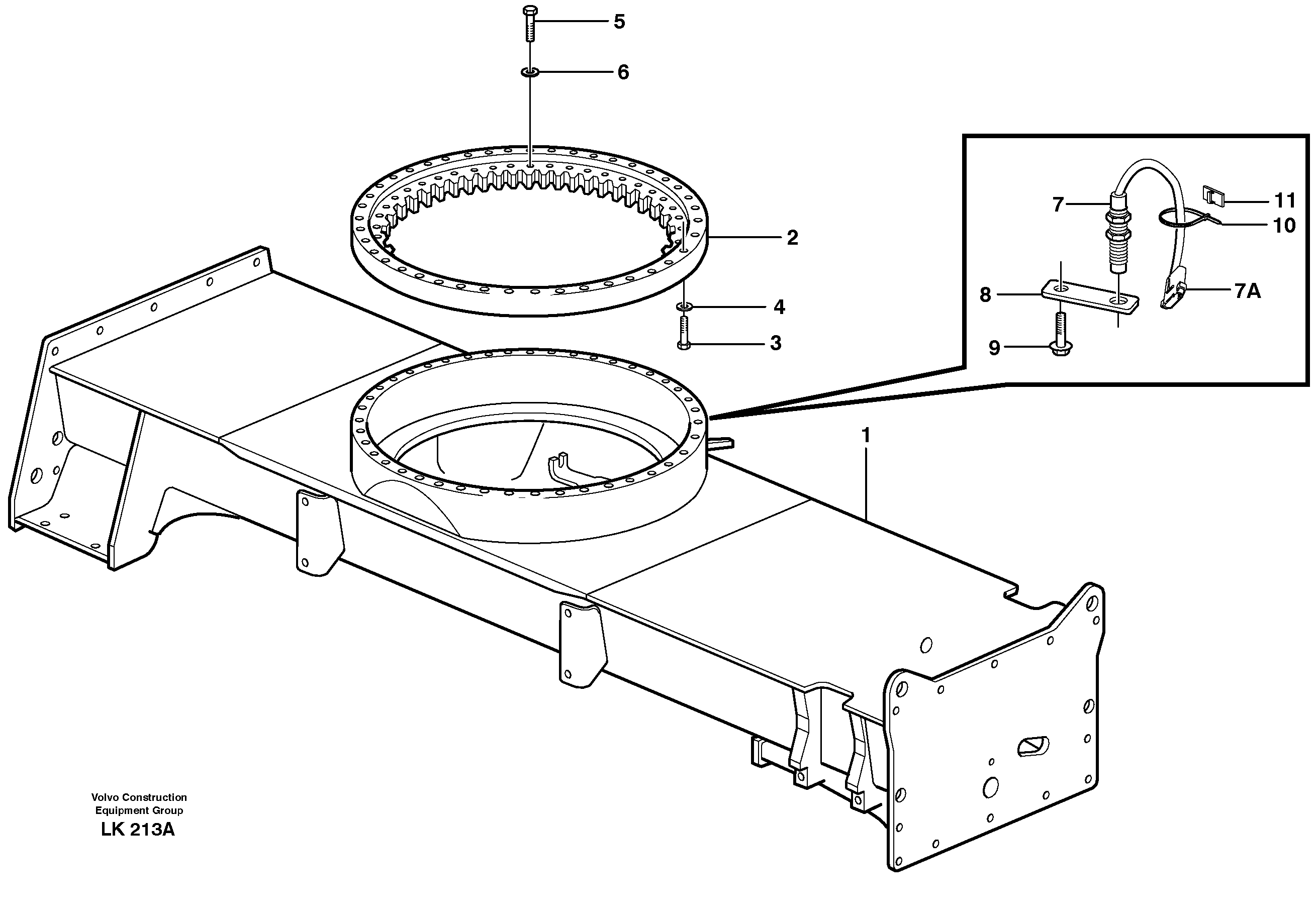 Схема запчастей Volvo EW140 - 70086 Slewing ring attachment EW140 SER NO 1001-1487