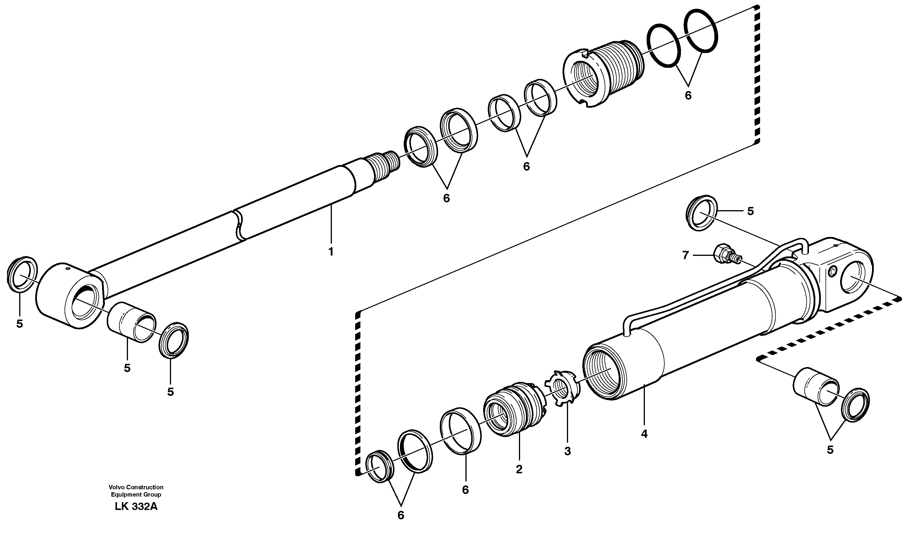 Схема запчастей Volvo EW140 - 2856 Цилиндр подъема (наклона) кузова EW140 SER NO 1001-1487