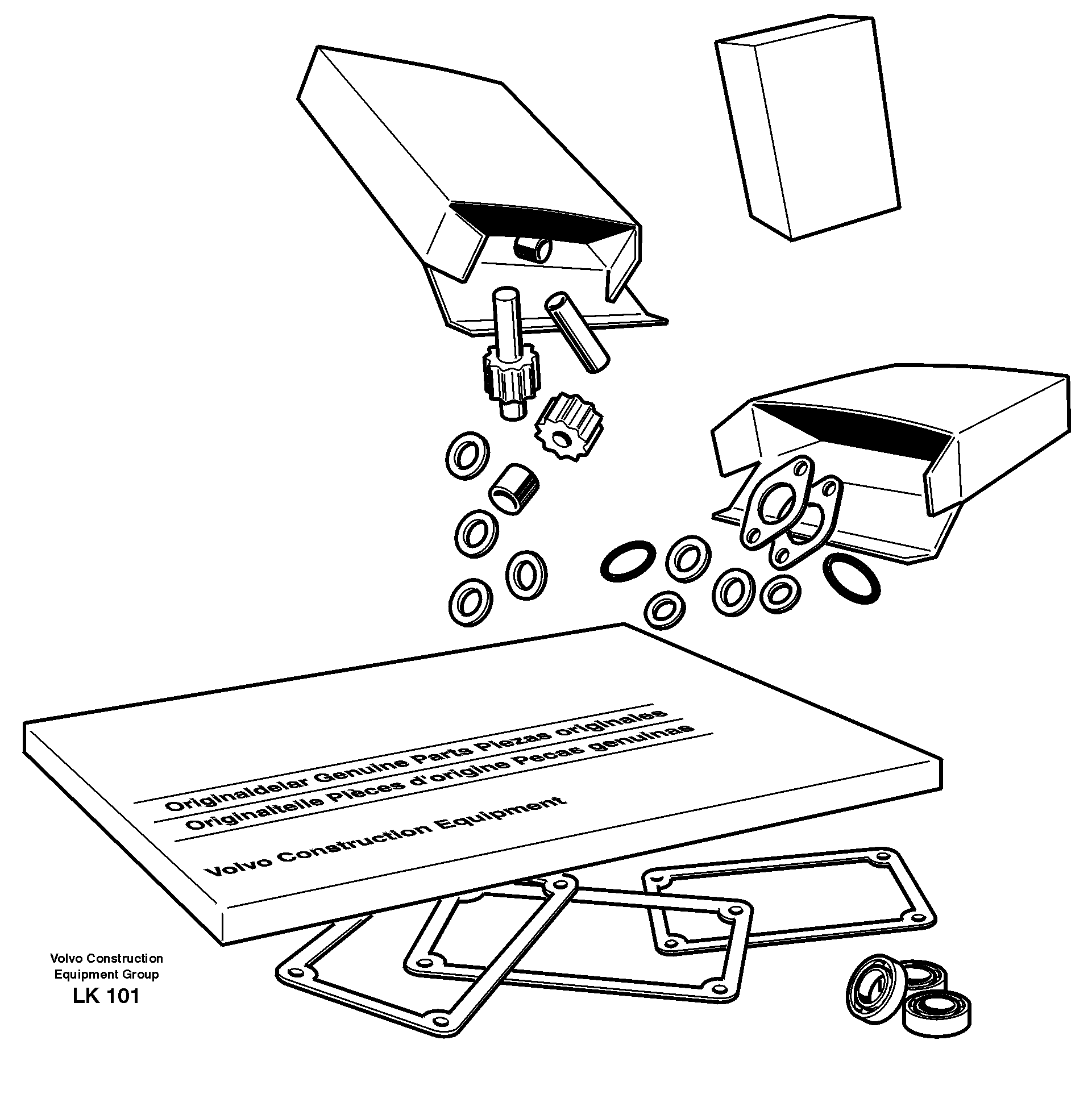 Схема запчастей Volvo EW140 - 30747 Ремкомплект двигателя EW140 SER NO 1001-1487