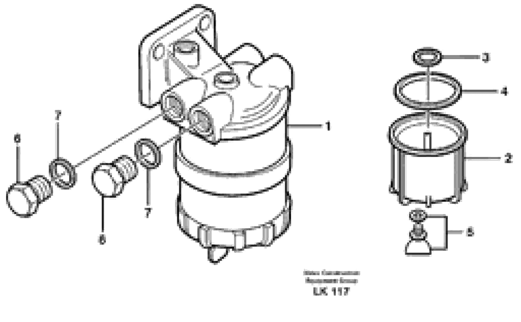 Схема запчастей Volvo EW140 - 30758 Сепаратор влагоотделителя EW140 SER NO 1001-1487