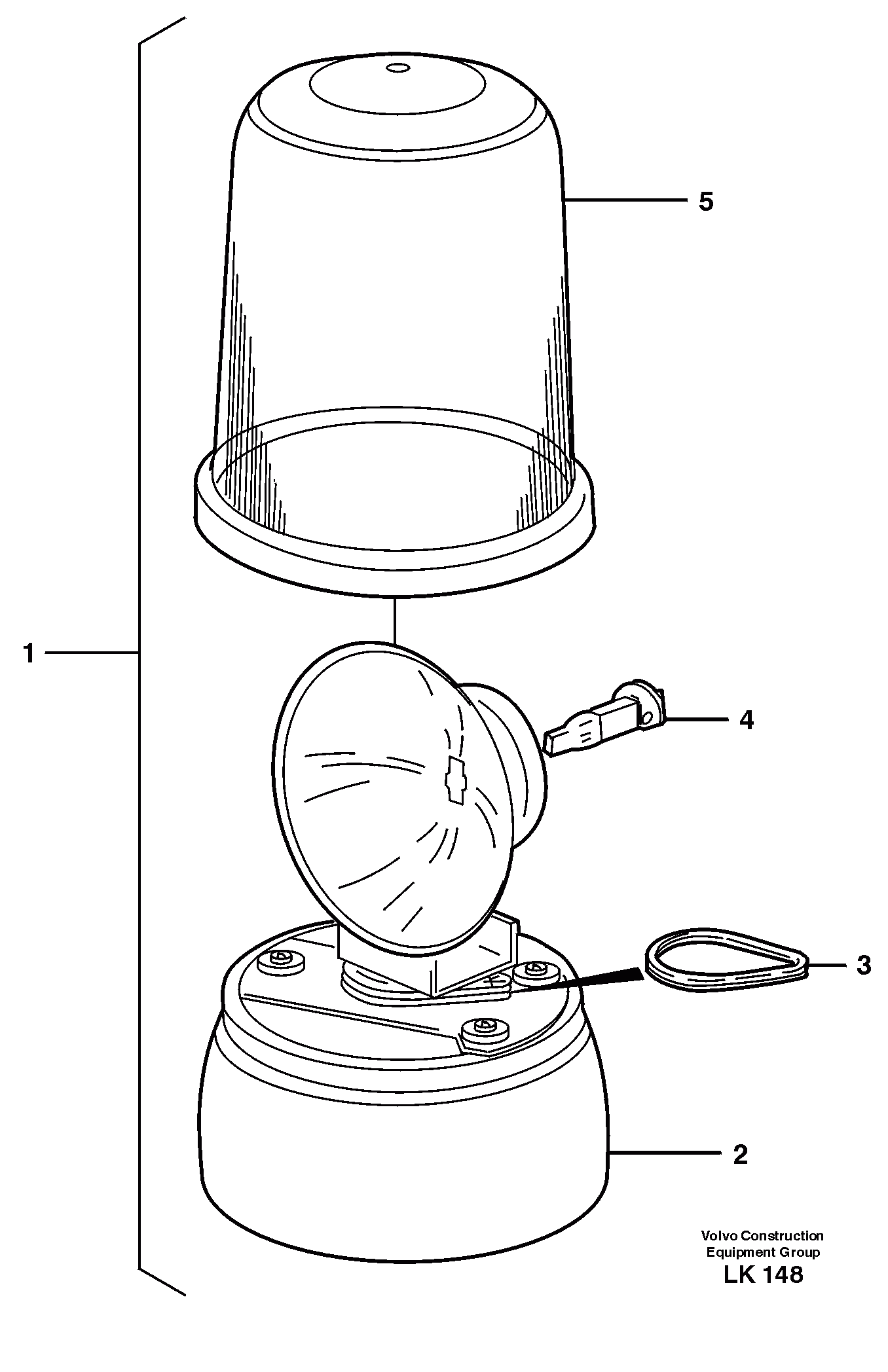 Схема запчастей Volvo EW140 - 26367 Rotating beacon EW140 SER NO 1001-1487