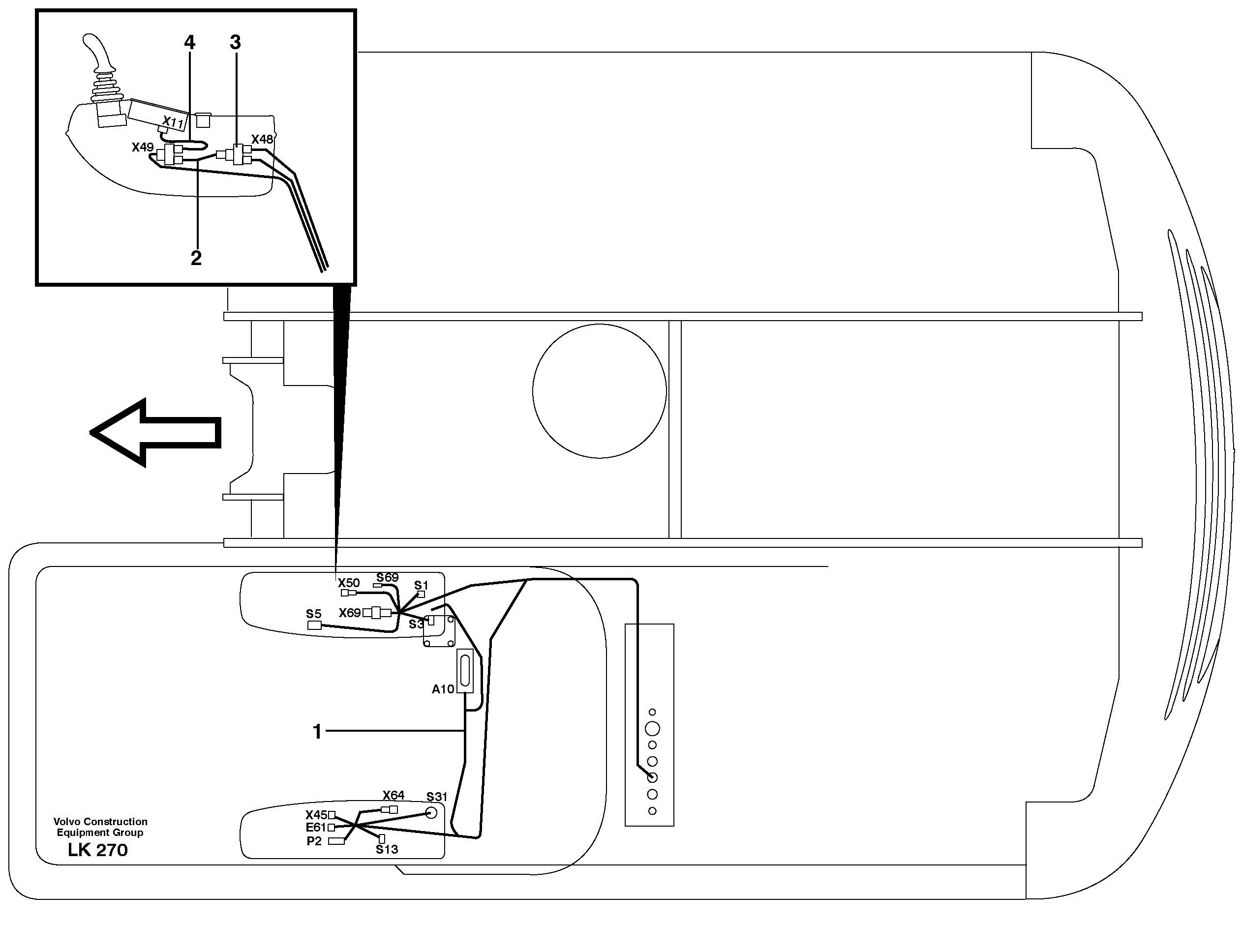Схема запчастей Volvo EW140 - 26373 Cable harness, control panel, Rh EW140 SER NO 1001-1487