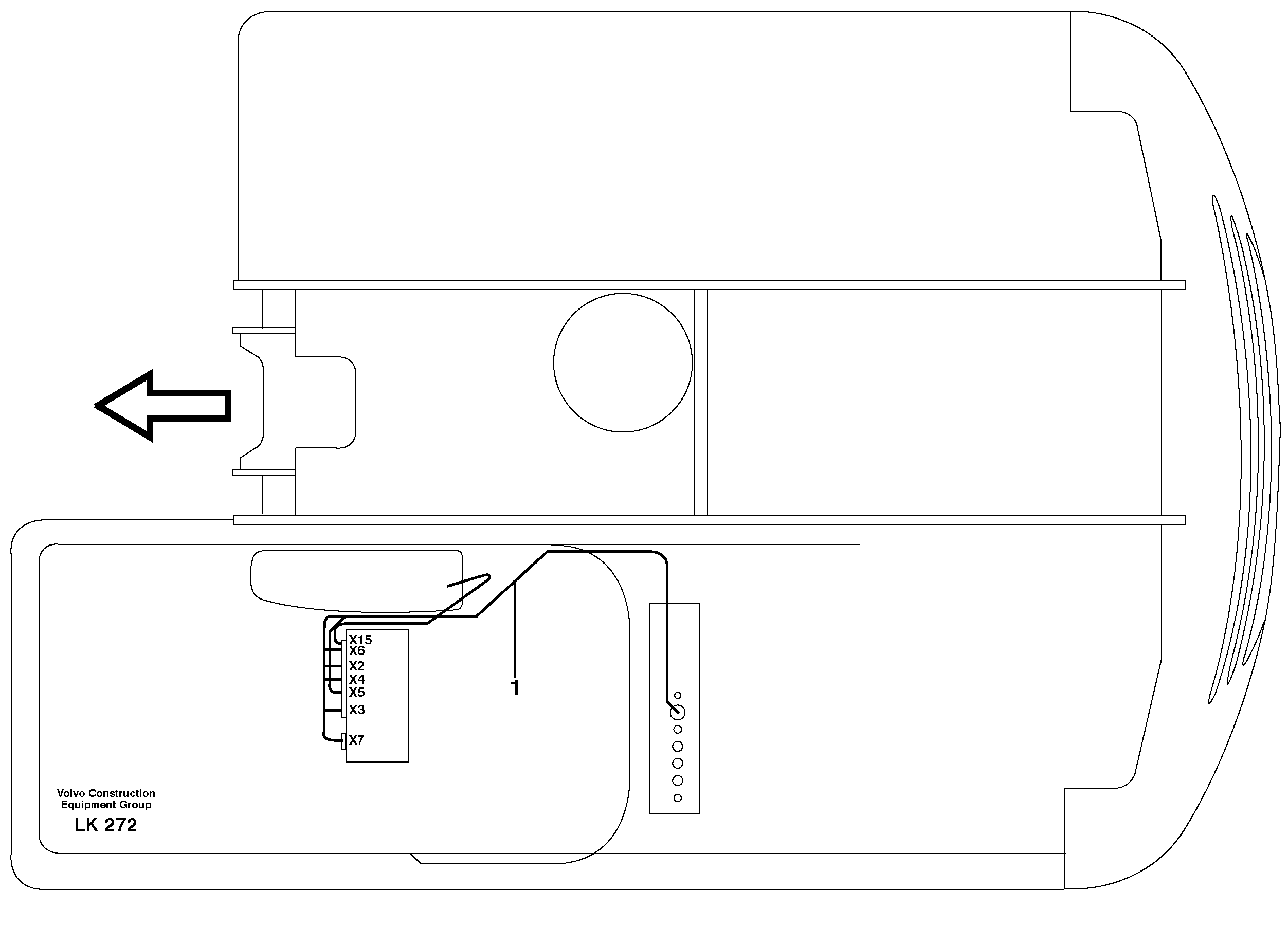 Схема запчастей Volvo EW140 - 26375 Cable harness, El.distr.unit-ecu EW140 SER NO 1001-1487