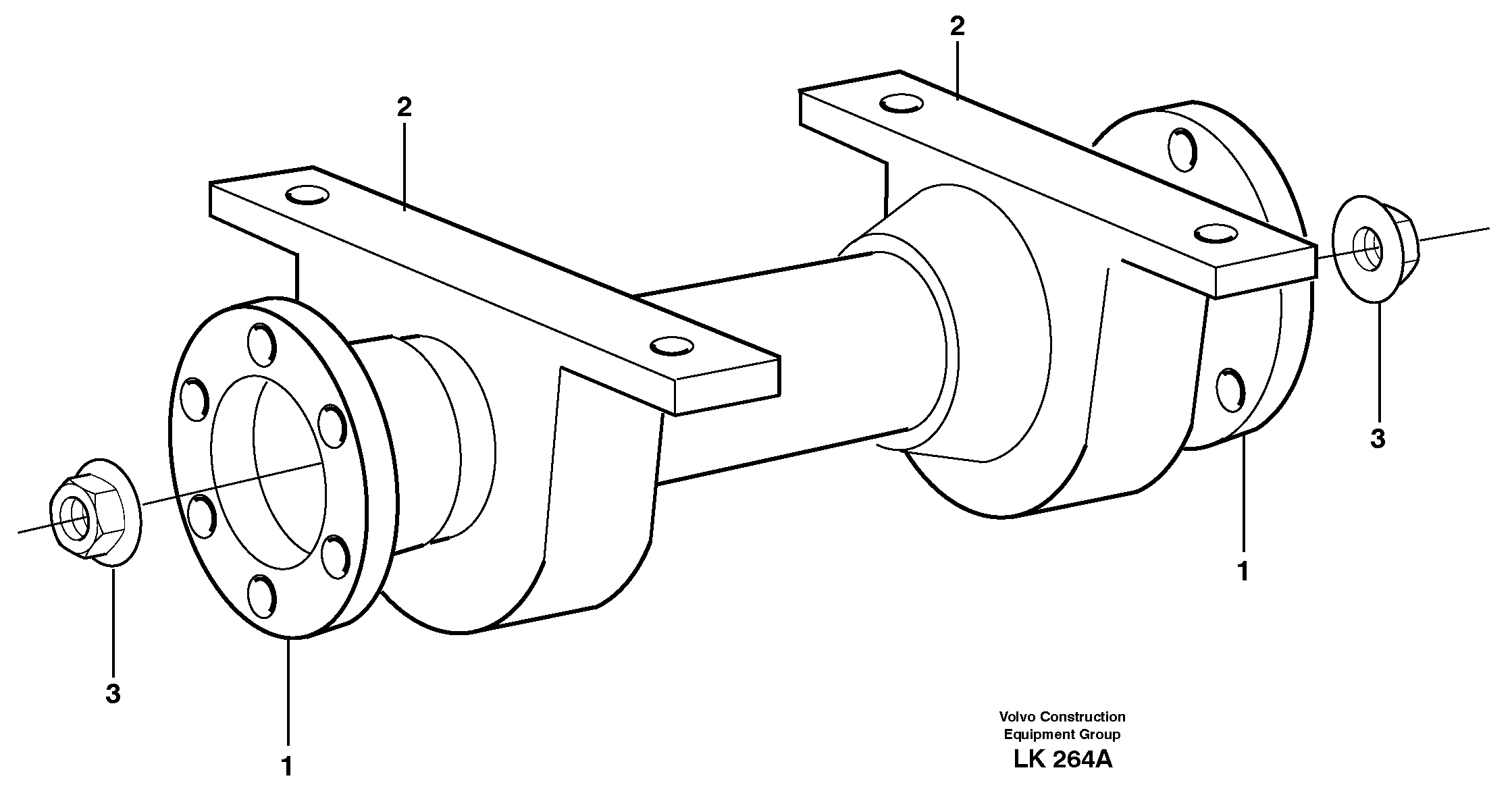 Схема запчастей Volvo EW140 - 32844 Вал карданный EW140 SER NO 1001-1487