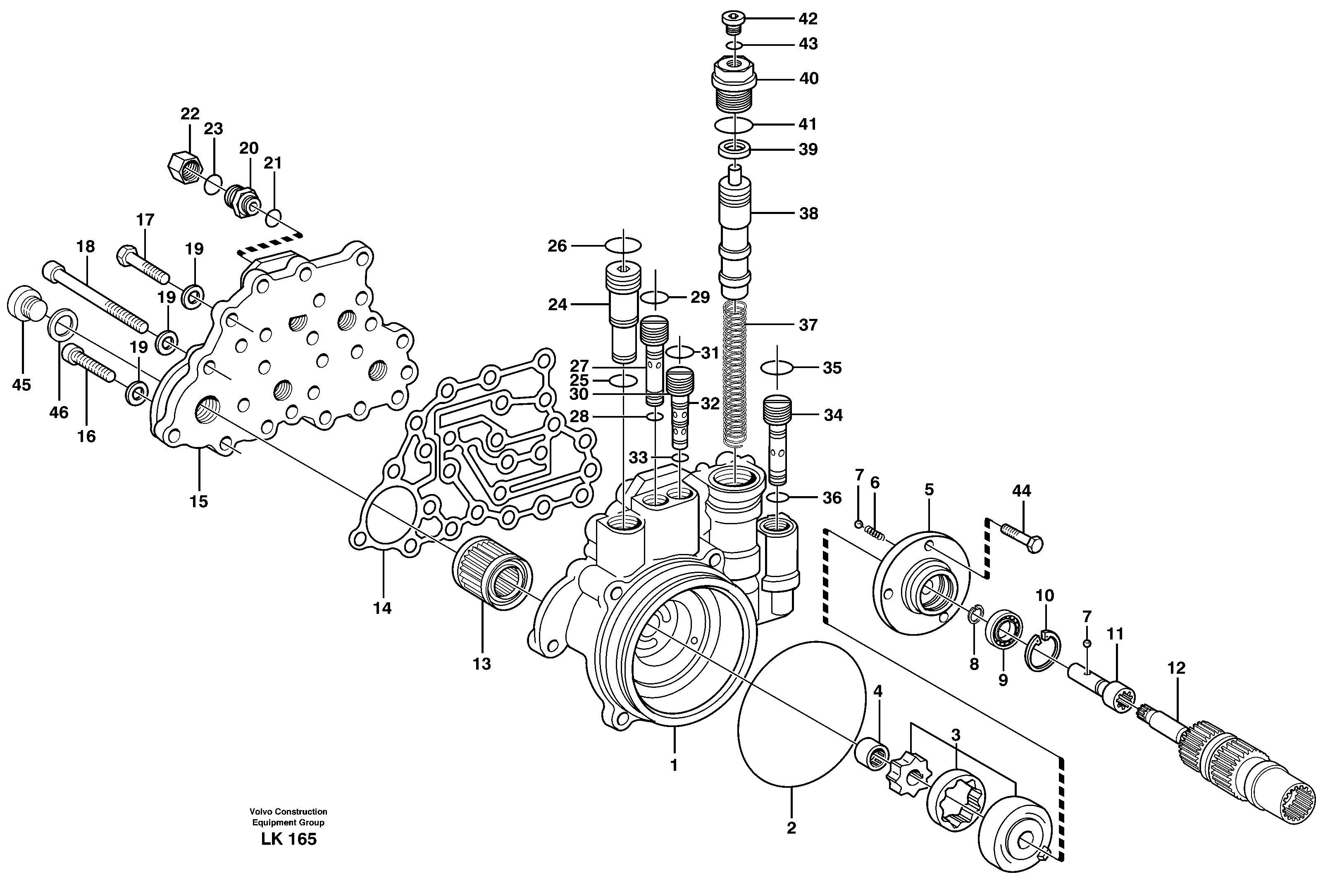 Схема запчастей Volvo EW140 - 105245 Rear axle, Gear shift sensor EW140 SER NO 1001-1487